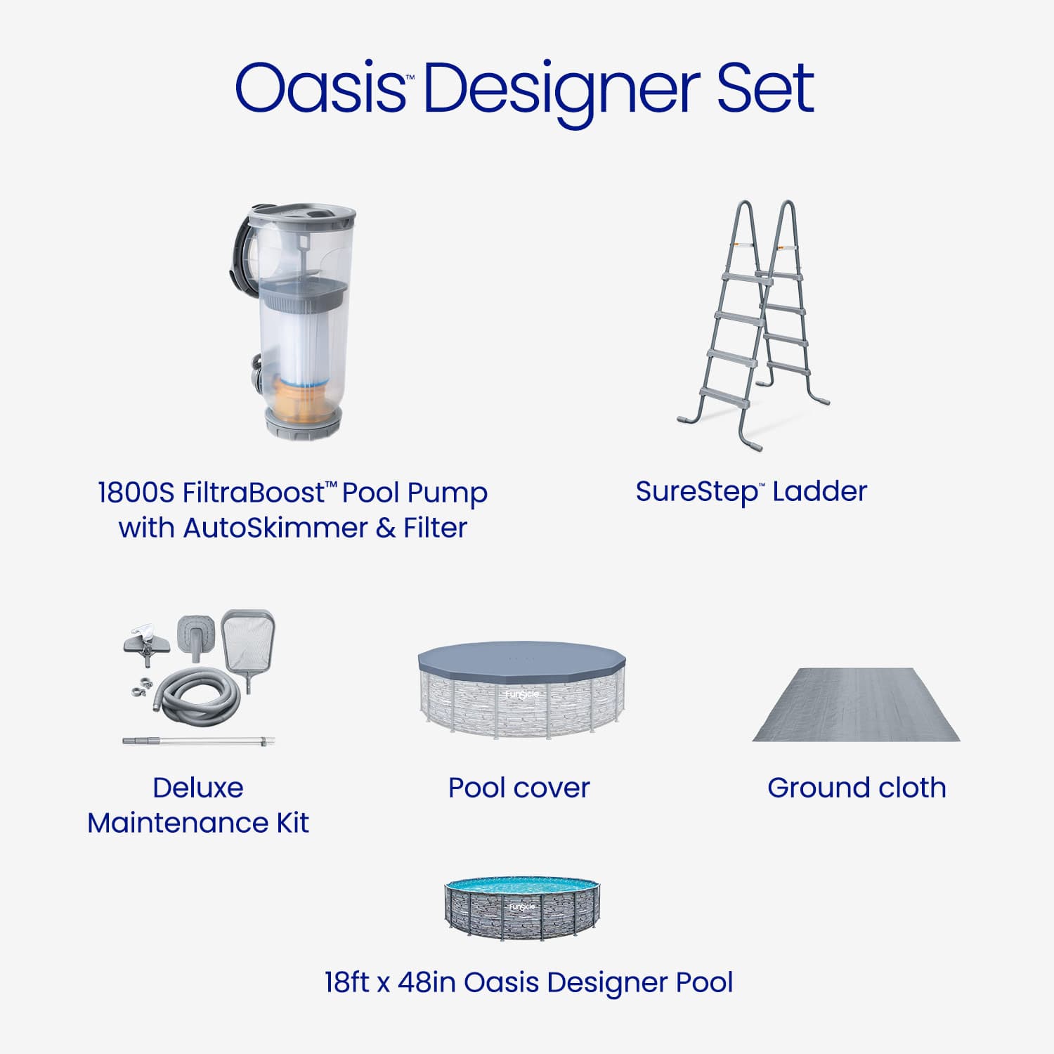 Funsicle 16ft Oval Oasis Designer Pool | Above Ground Family Pool