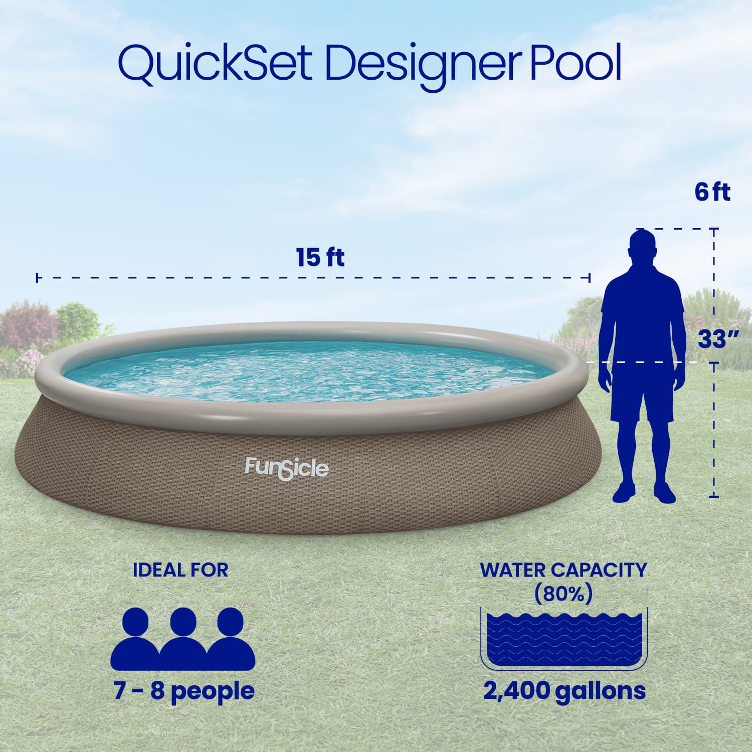 Funsicle 15ft QuickSet Pool | Above Ground a Pool