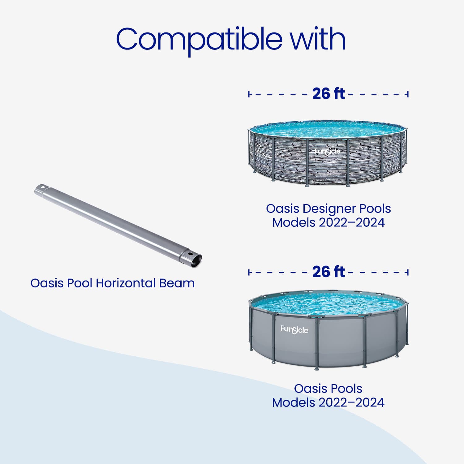 Funsicle 14-26 ft Oasis & Oasis Designer Pool Horizontal Beam