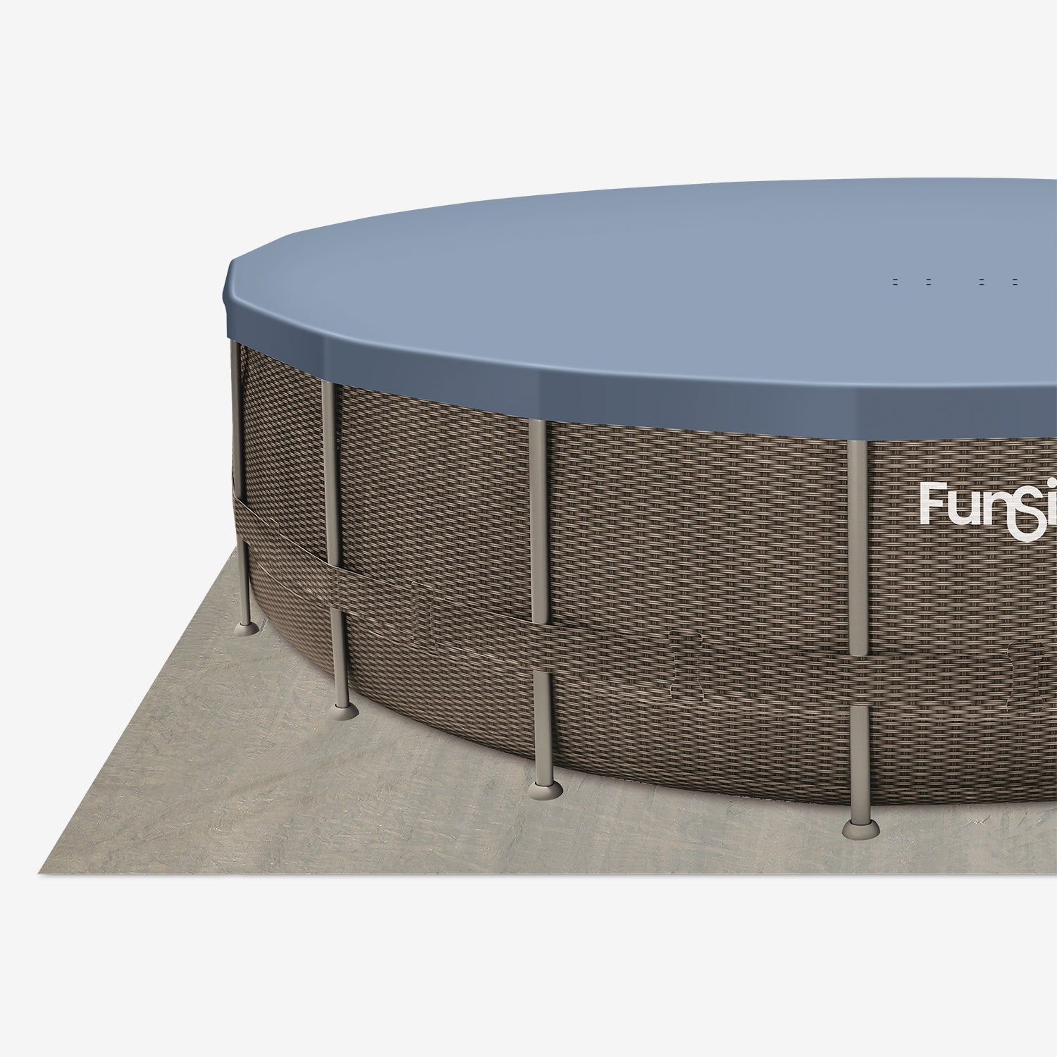 Funsicle 22 ft Oasis Designer Pool - Double Rattan with pool cover and ground cloth