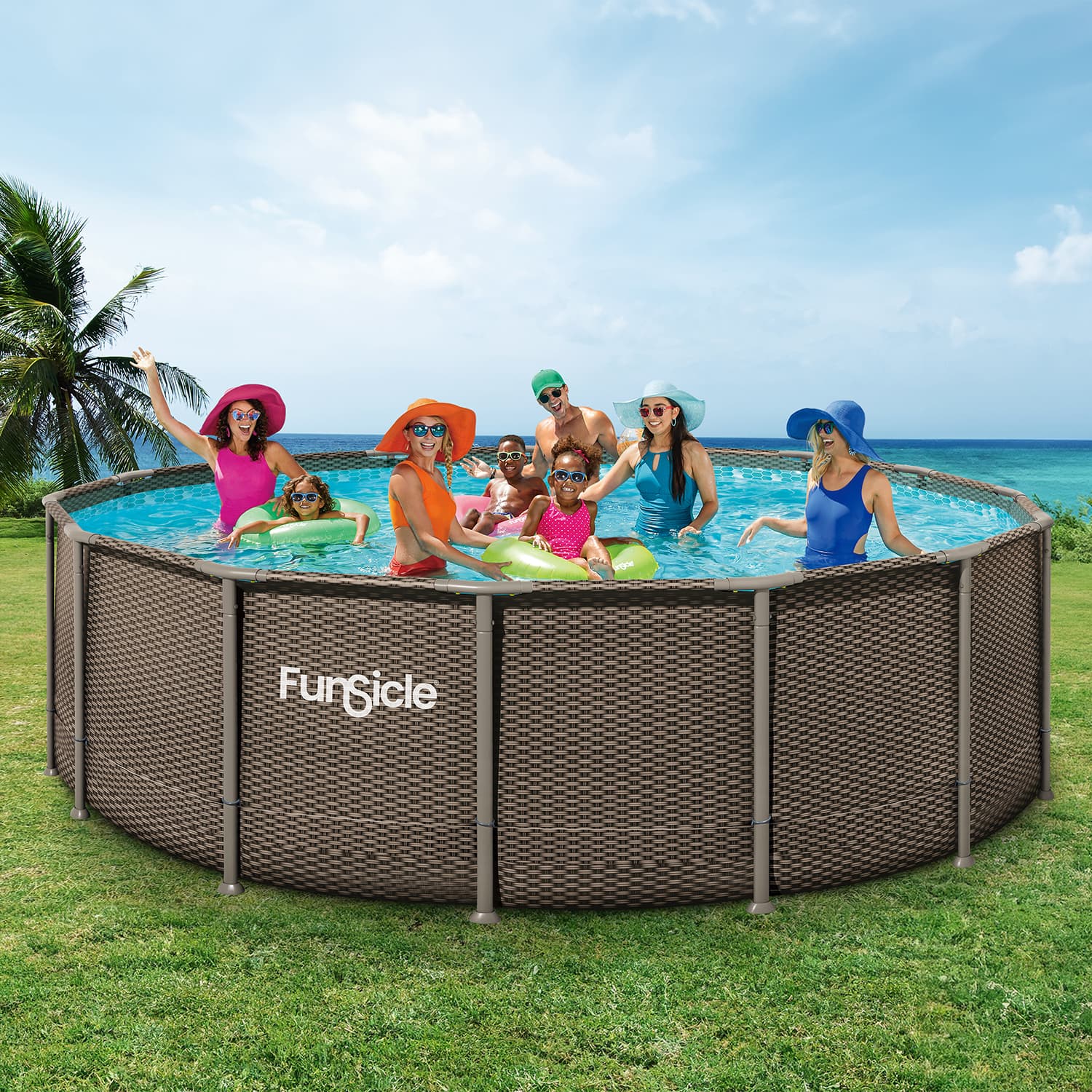 Funsicle 16 ft Oasis Designer Pool - Double Rattan