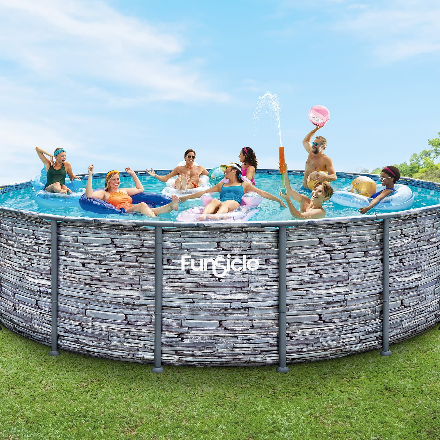 Funsicle 16ft Oval Oasis Designer Pool | Above Ground Family Pool Funsicle 16ft Oval Oasis Designer Pool | Above Ground Family Pool