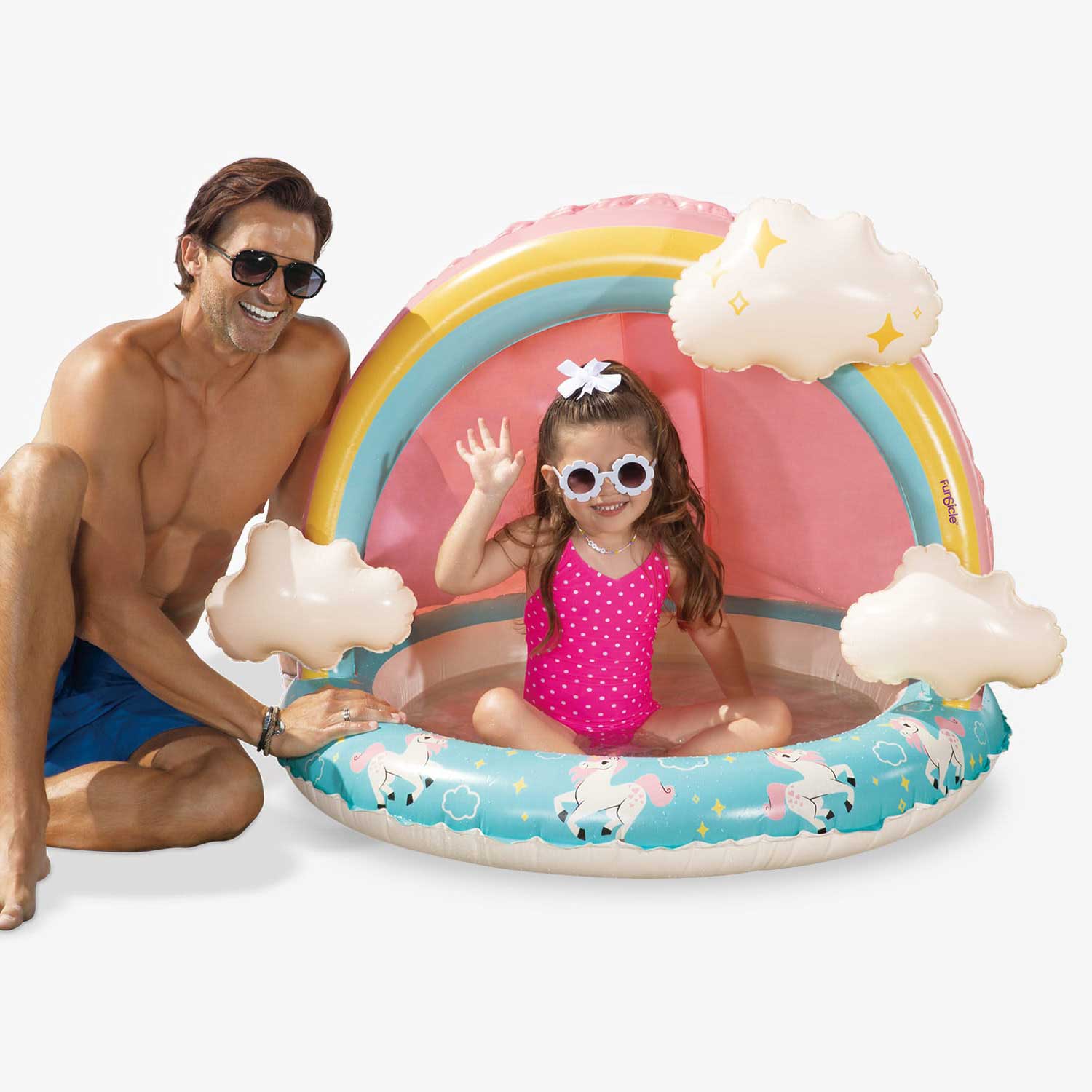Funsicle Rainbow Magic Shaded Pool Inflatable Pool for Kids