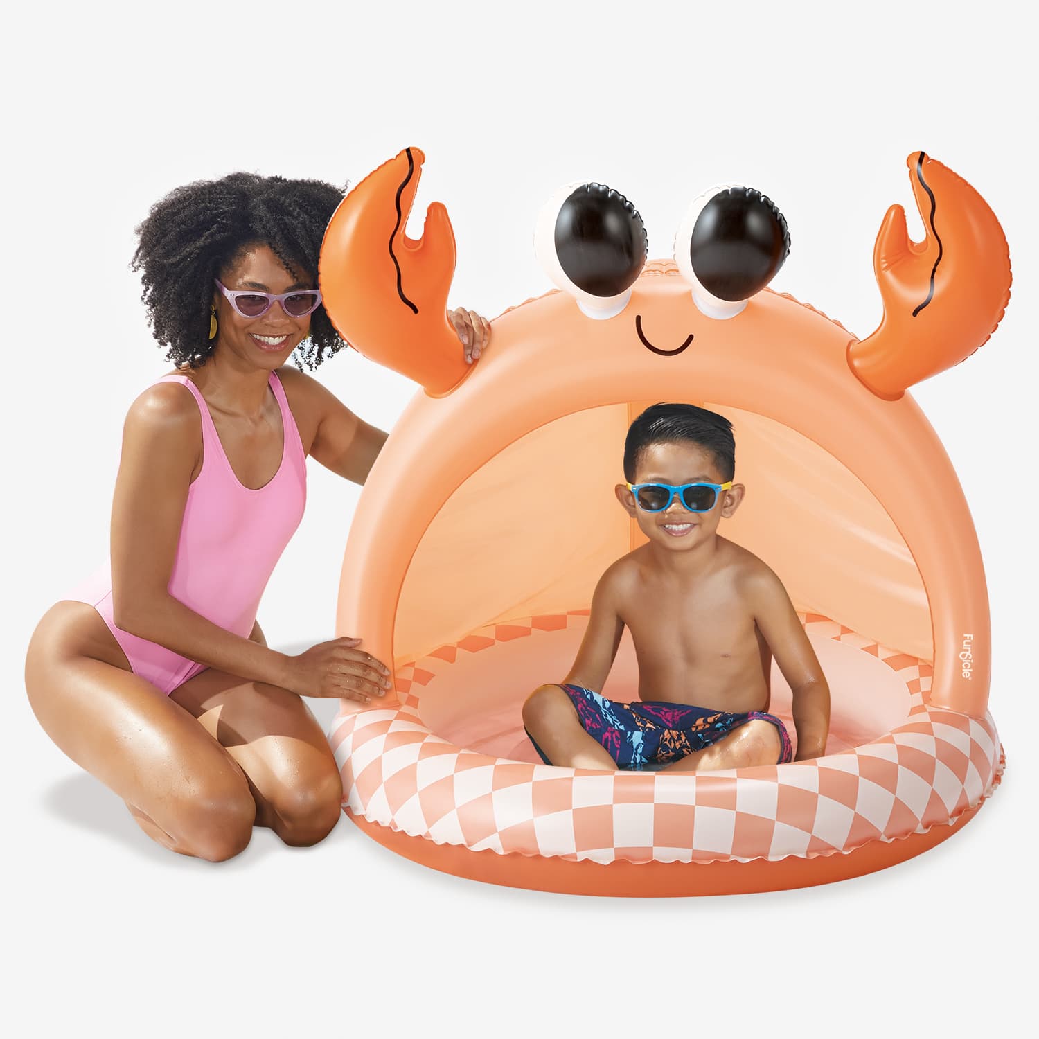 Funsicle 3.3ft Happy Snappy Crab Shaded Inflatable Kids Pool