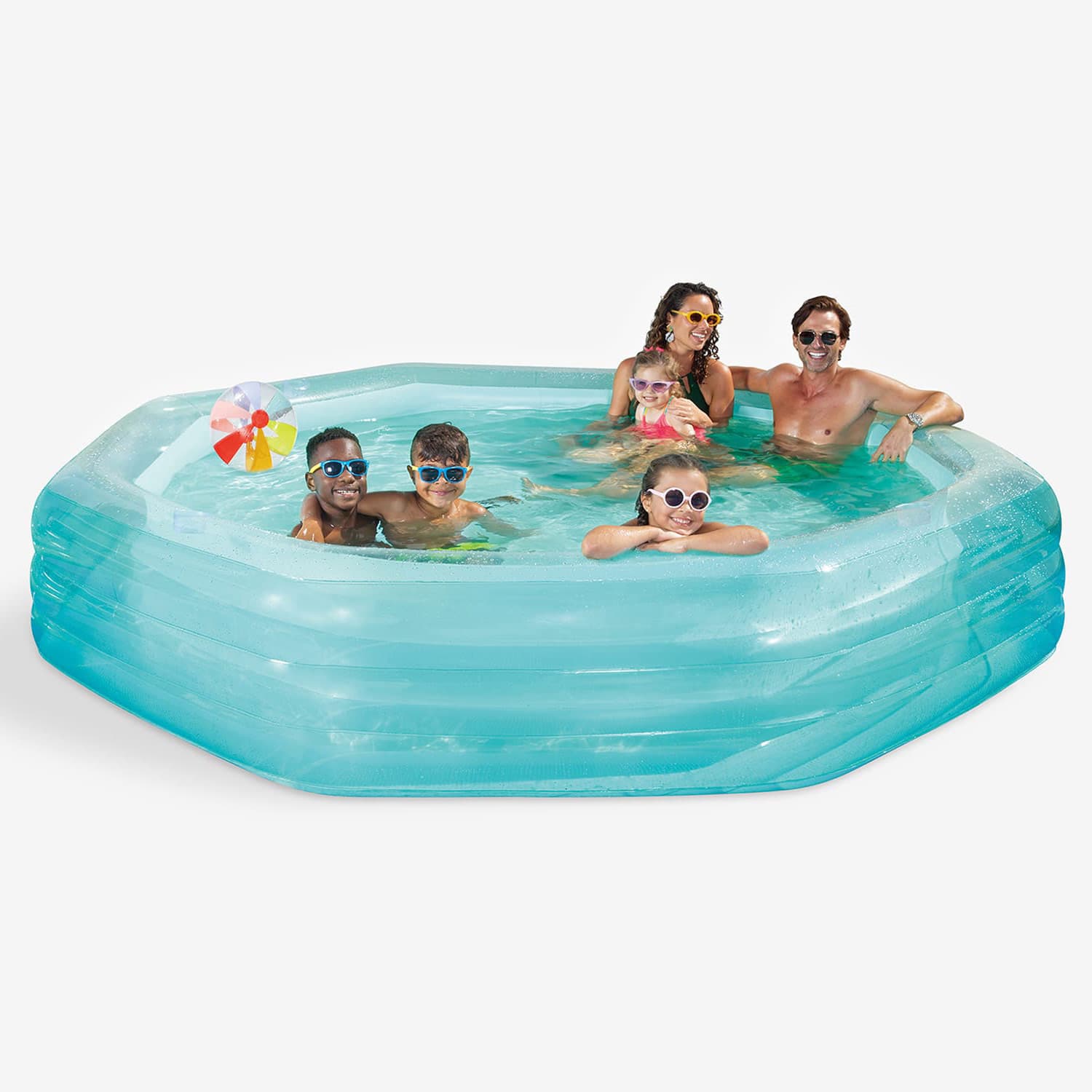 Funsicle OctaClear Pool with people inside