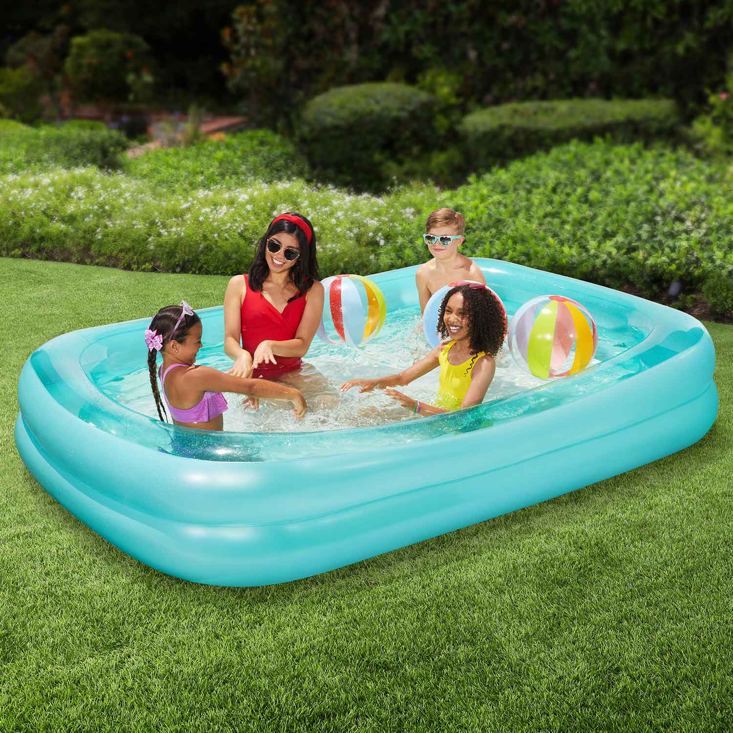 Funsicle Blissful Pool with people on a grass background