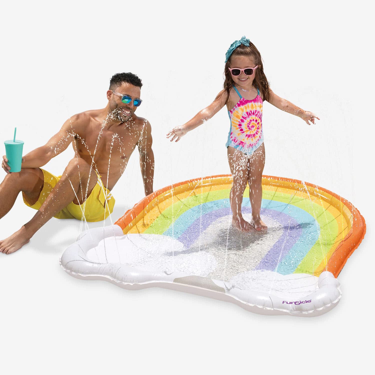 models with Funsicle Rainbow FunSpray Splash Mat