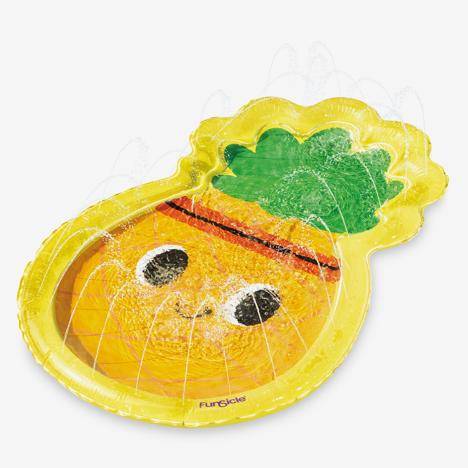 Funsicle Pineapple FunSpray Splash Mat angled view