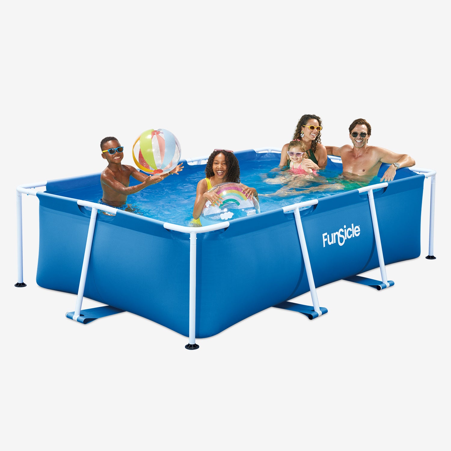 Funsicle 8ft Activity Lap Pool with models on white background