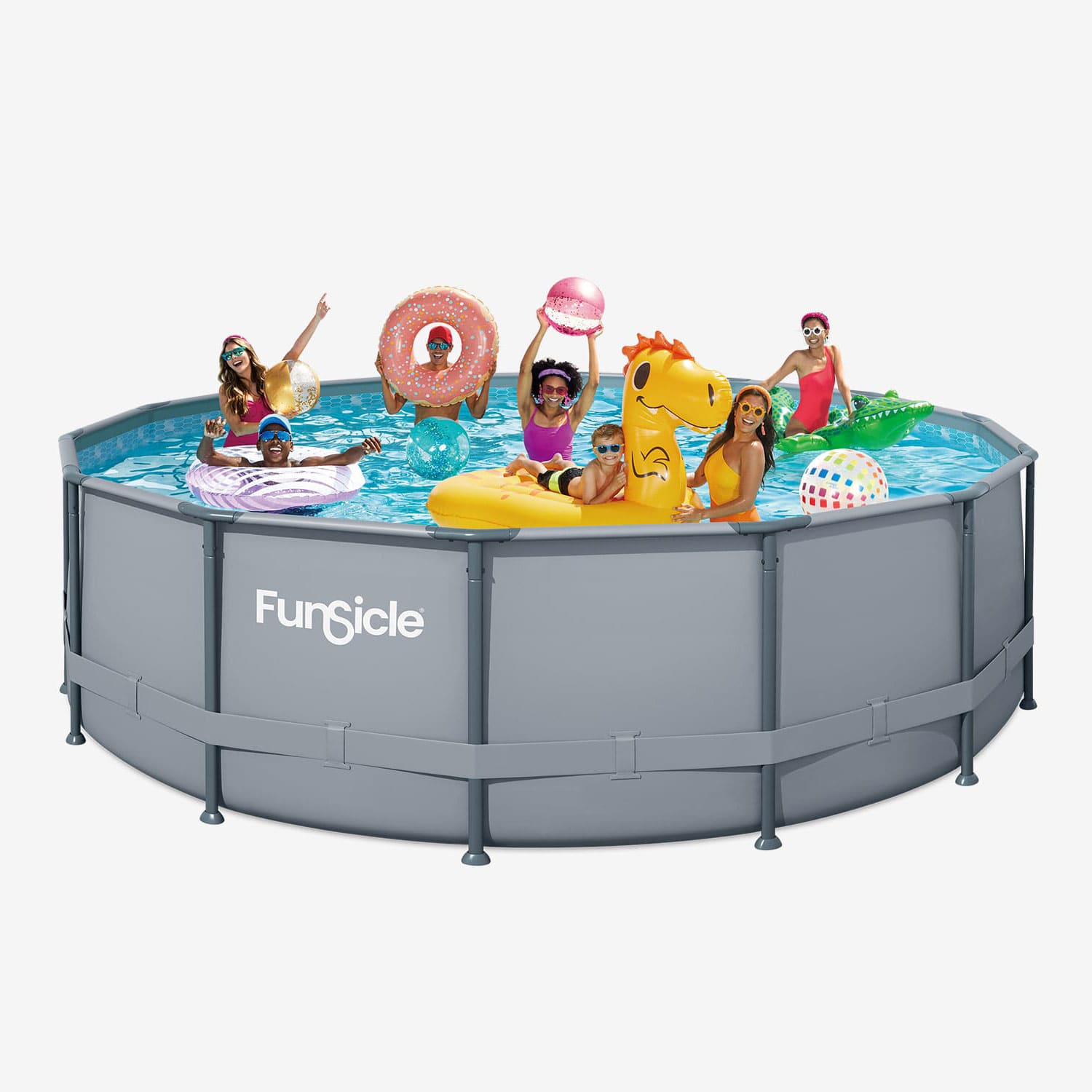 Funsicle 16 ft Oasis Pool with people