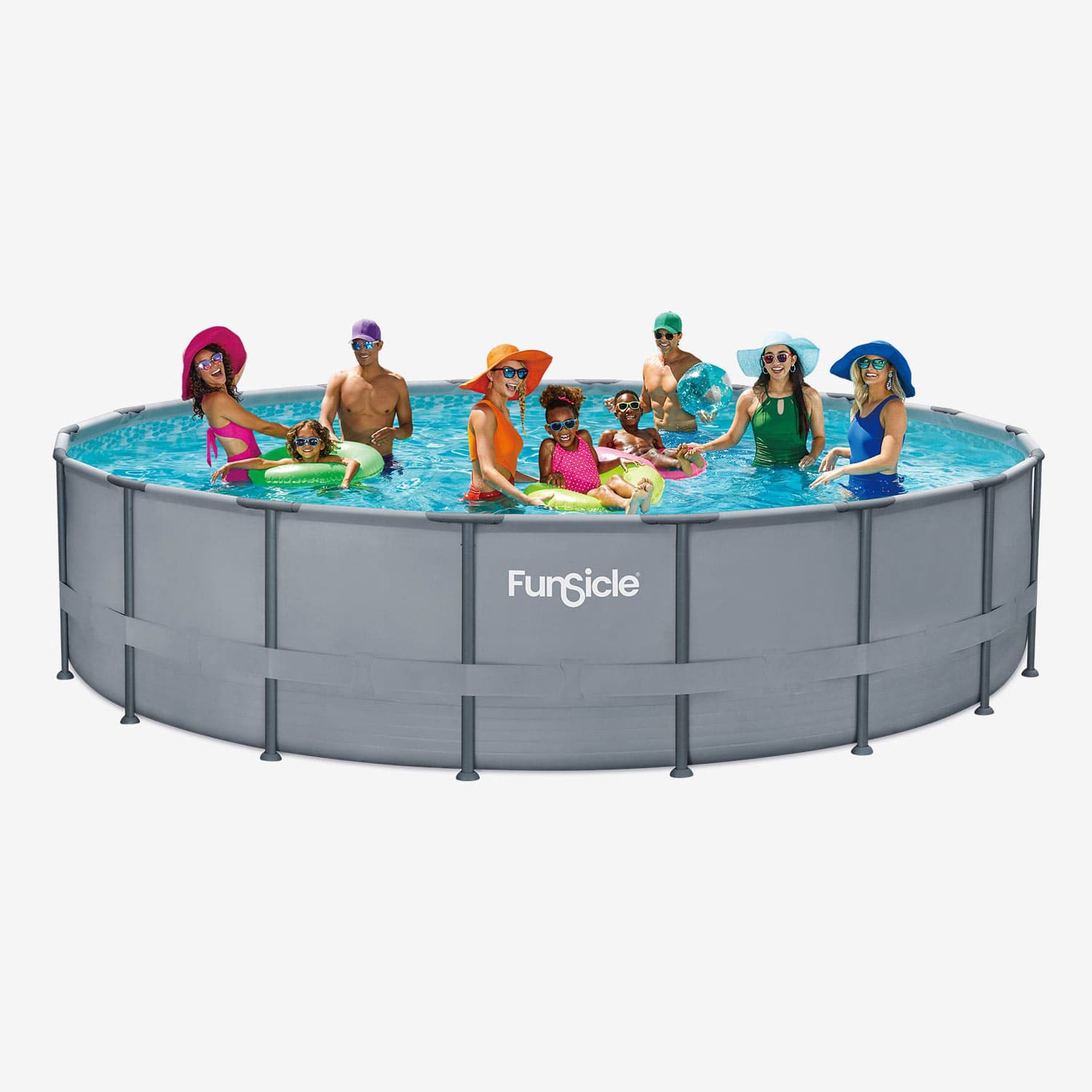 Funsicle 18 ft Oasis Pool with people