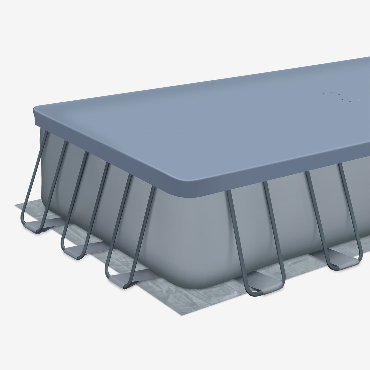 Funsicle 24ft Oasis Lap Pool with pool cover and ground cloth on white background