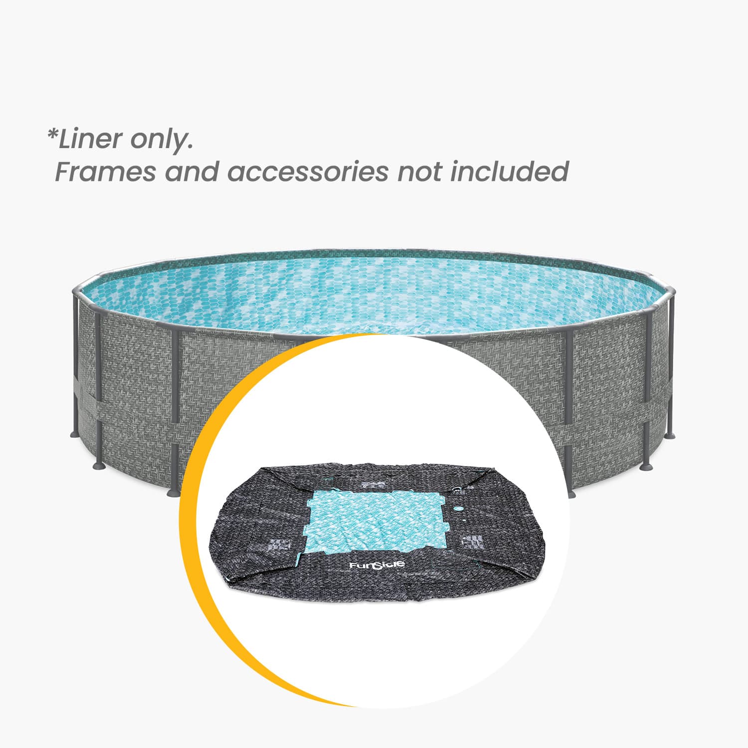 Funsicle 16 ft Oasis Designer Pool Liner - Dark Herringbone