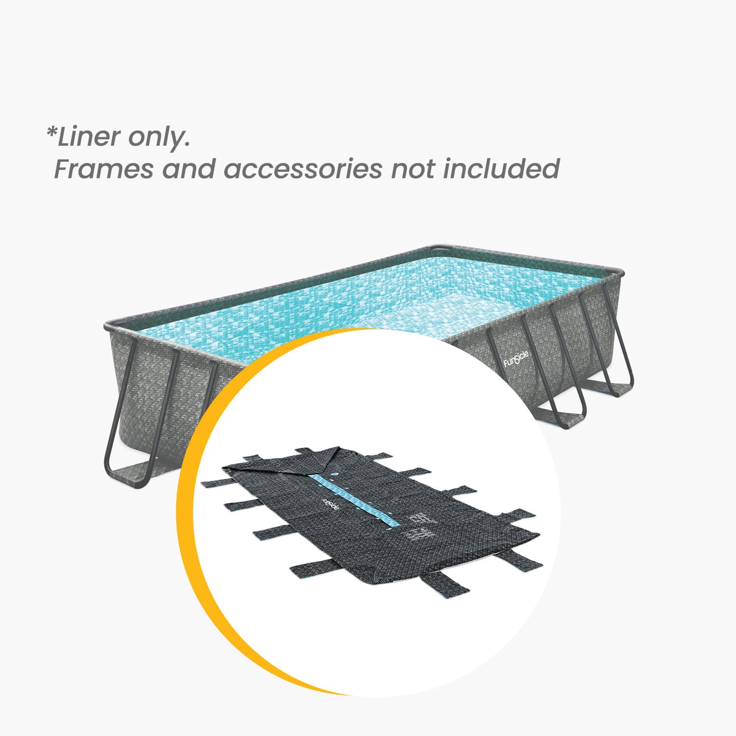 Funsicle 16 ft Oasis Designer Lap Pool Liner – Dark Herringbone