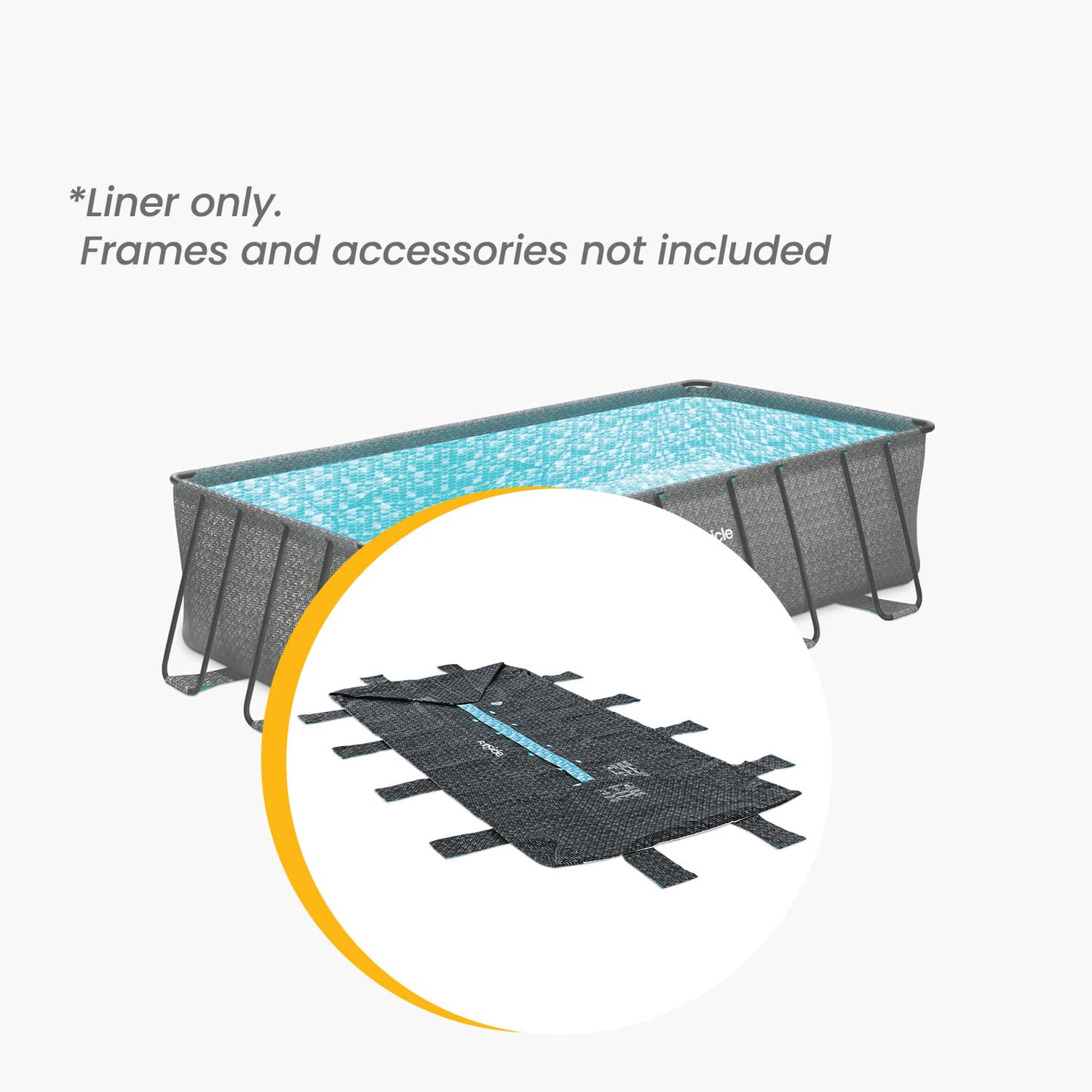Funsicle 18 ft Oasis Lap Pool Liner– Dark Herringbone