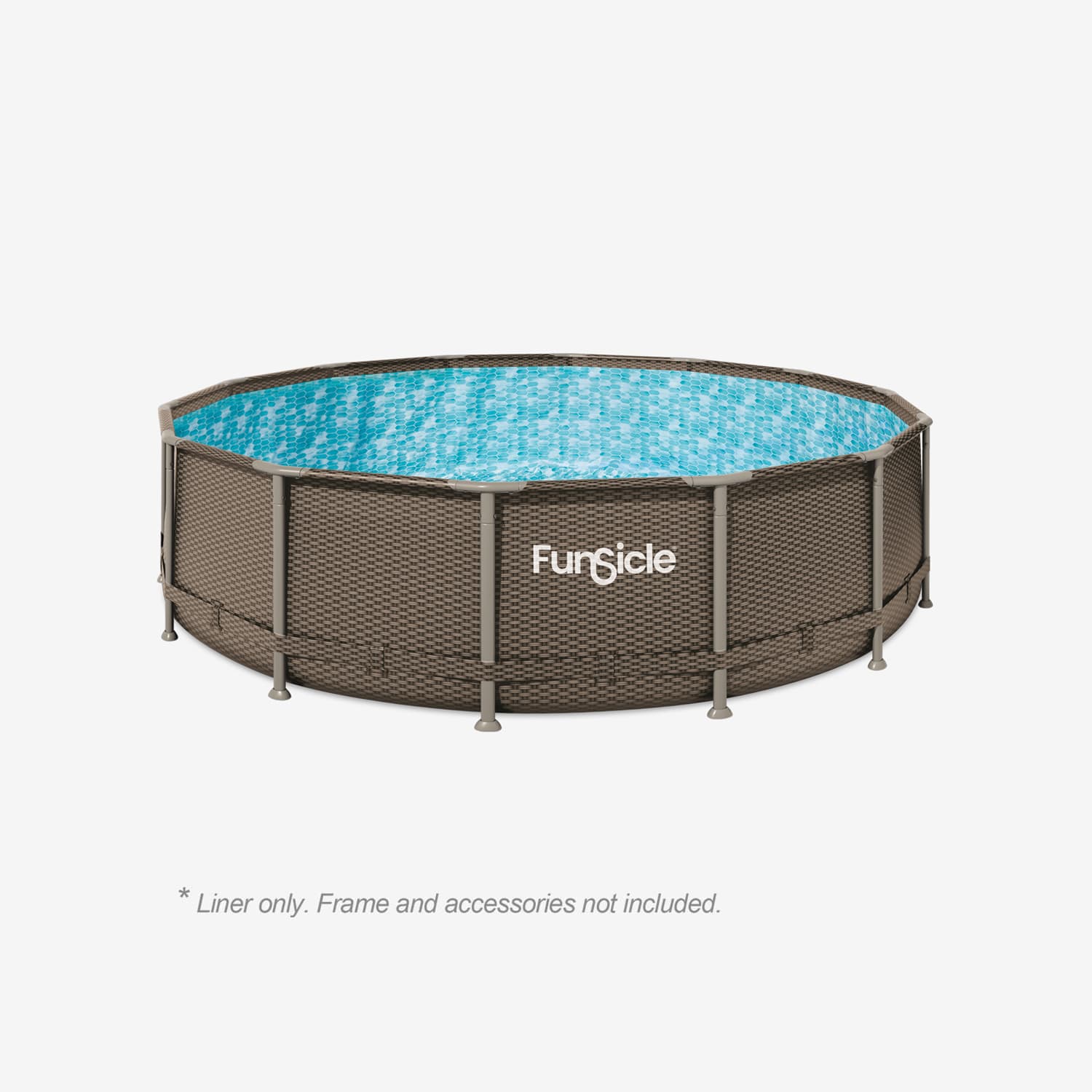 Funsicle 14 ft Oasis Designer Pool Liner– Dark Double Rattan