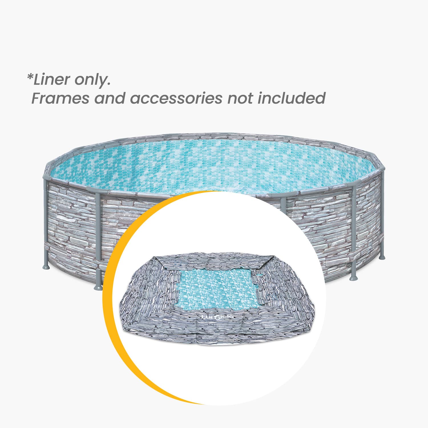 Funsicle 14 ft Oasis Designer Pool Liner - Stone Slate