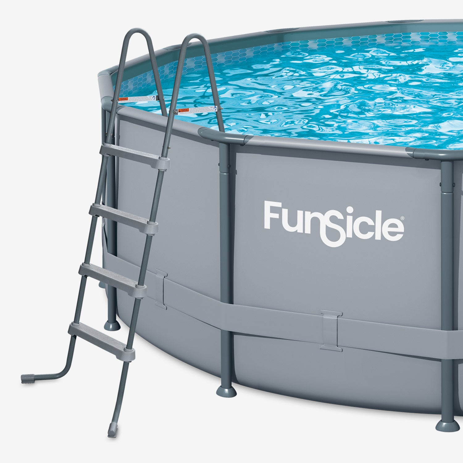 Funsicle 52" SureStep Ladder next to Funsicle Oasis Pool