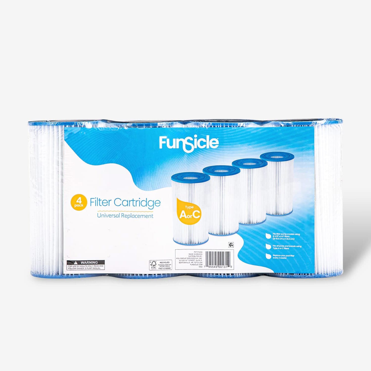 Funsicle Type A/C Filter Cartridge 4-pack packaging