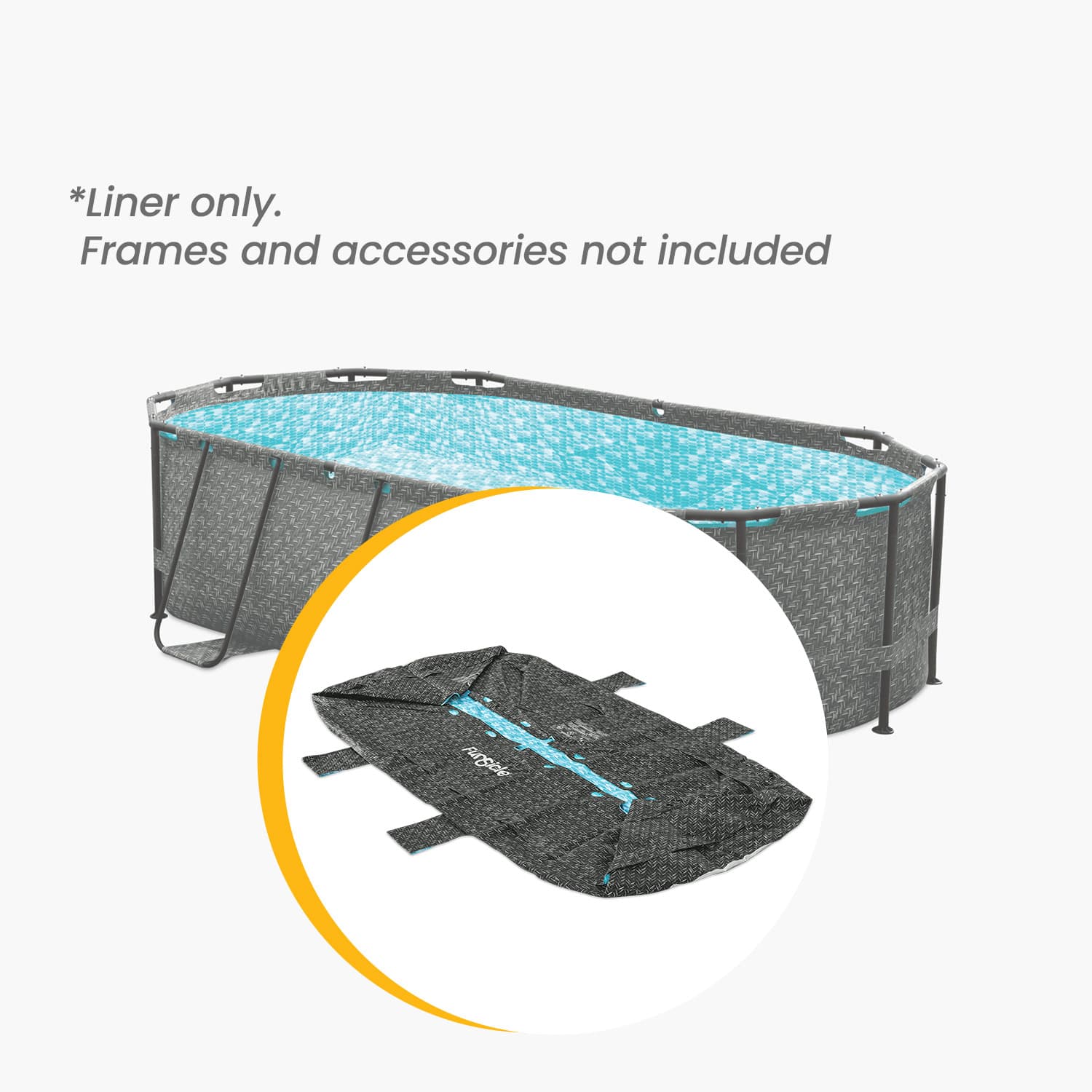 Funsicle 13'11" Oval Oasis Designer Pool Liner – Dark Herringbone