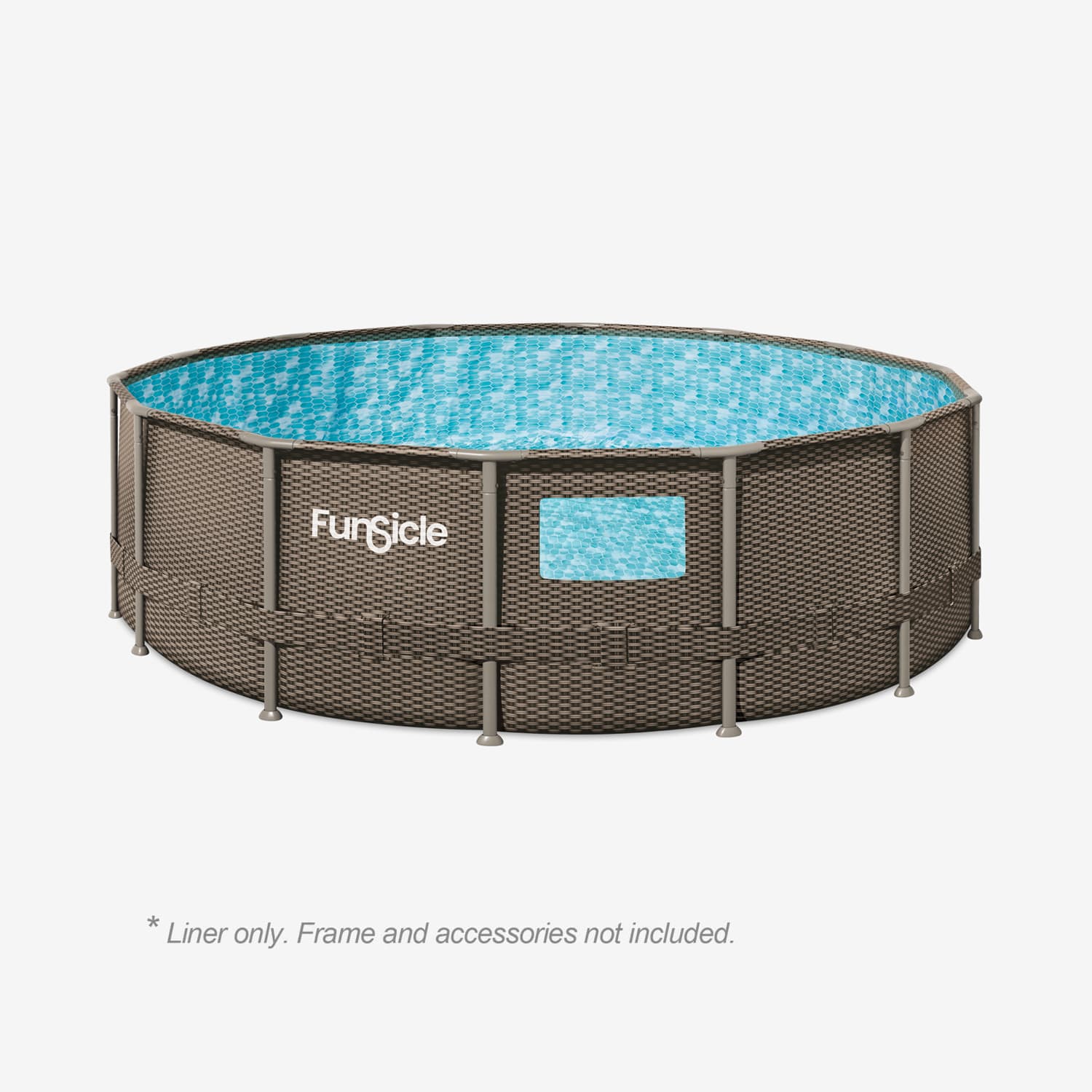 Funsicle 16 ft Crystal Vue Oasis Designer Pool Liner – Dark Double Rattan