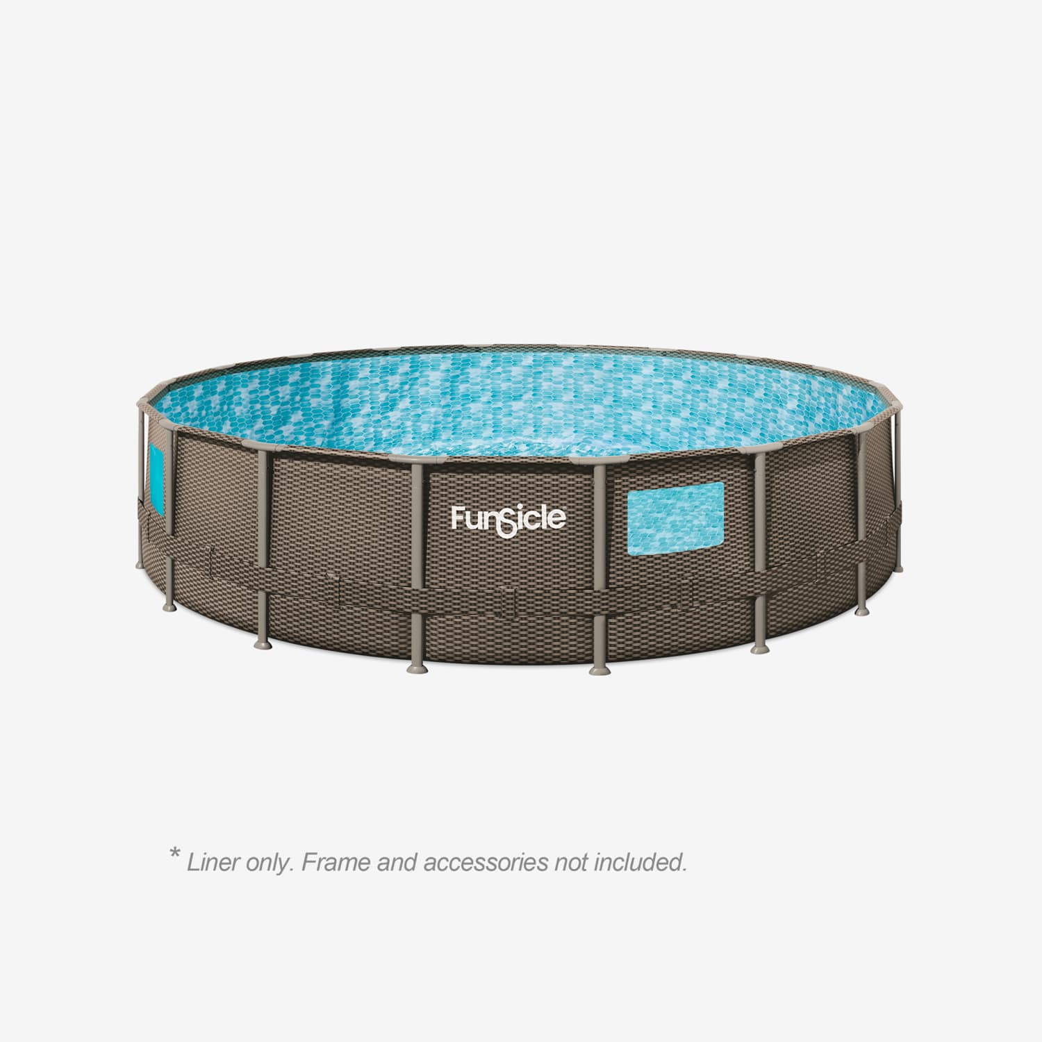 Funsicle 18 ft Crystal Vue Oasis Designer Pool Liner – Dark Double Rattan