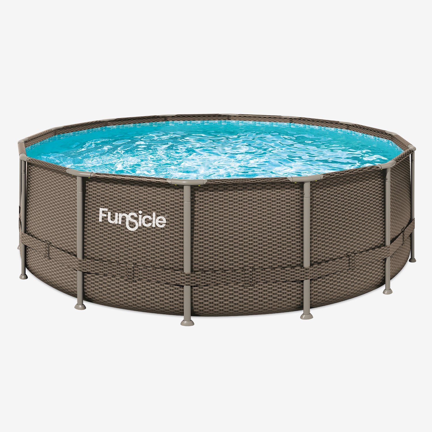 Funsicle 14 ft Oasis Designer Pool - Double Rattan on white background