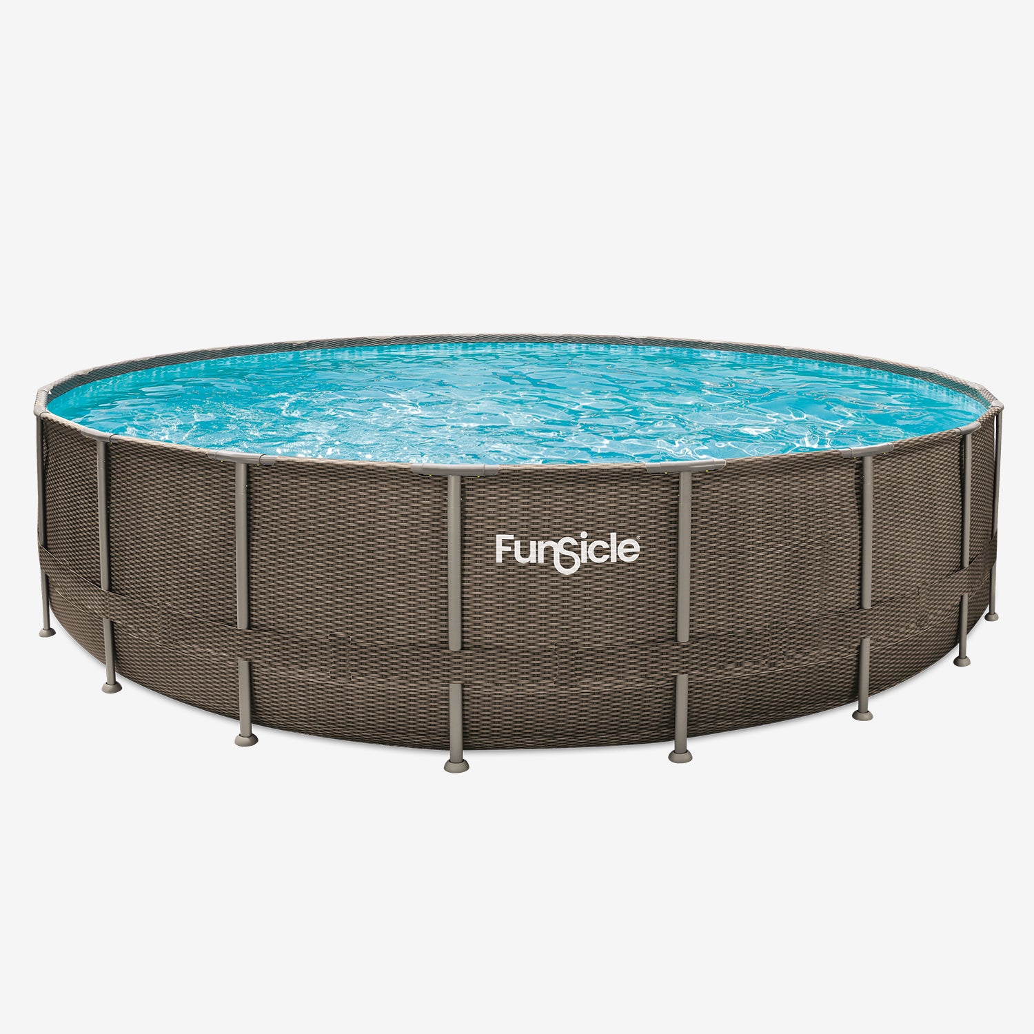 Funsicle 22 ft Oasis Designer Pool - Double Rattan on white background