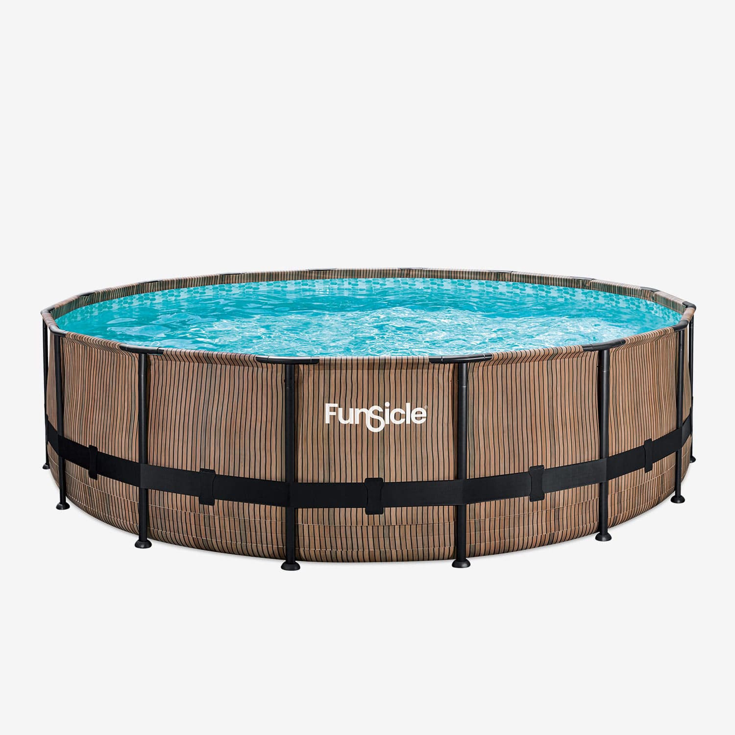 Funsicle 16 ft Oasis Designer Pool - Natural Teak without people
