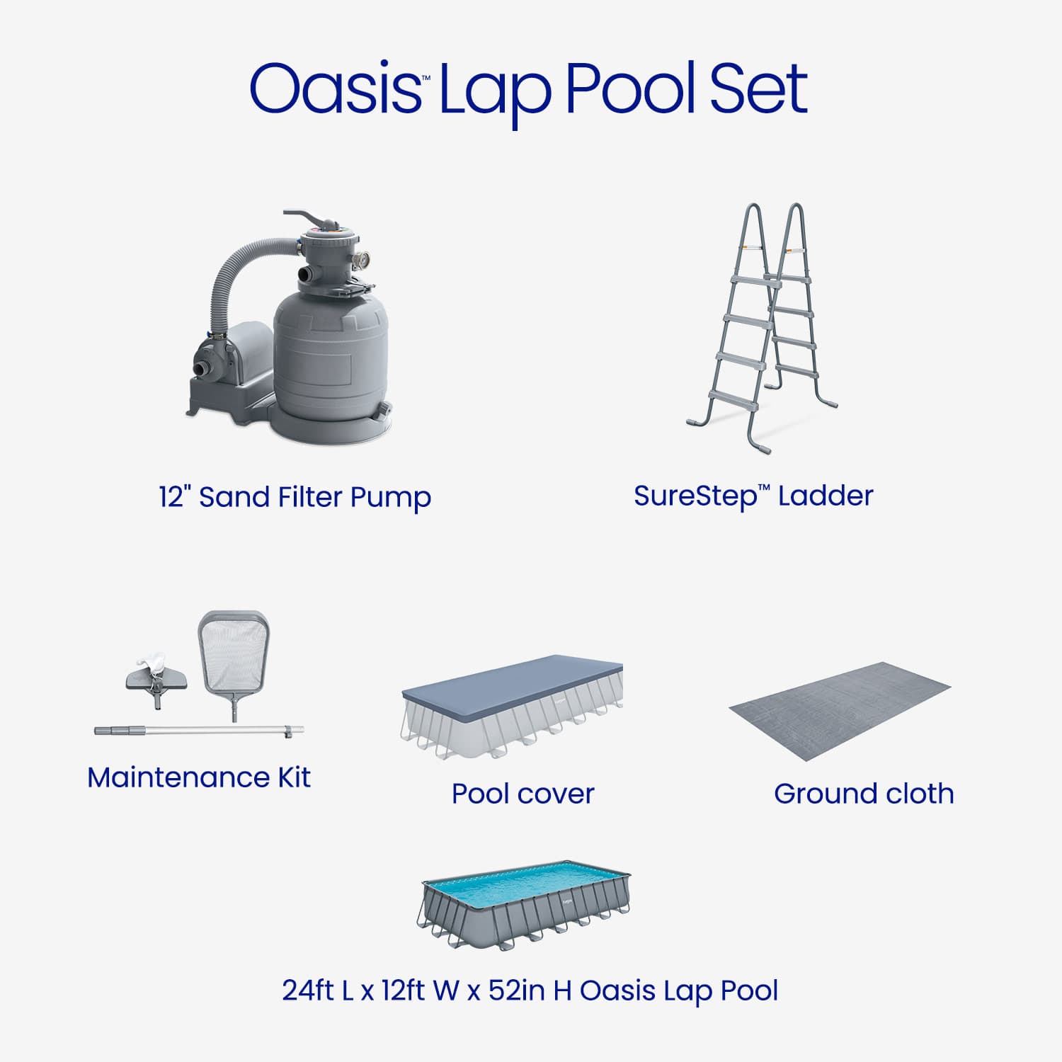 Funsicle 24ft Oasis Lap Pool | Above Ground Family Pool