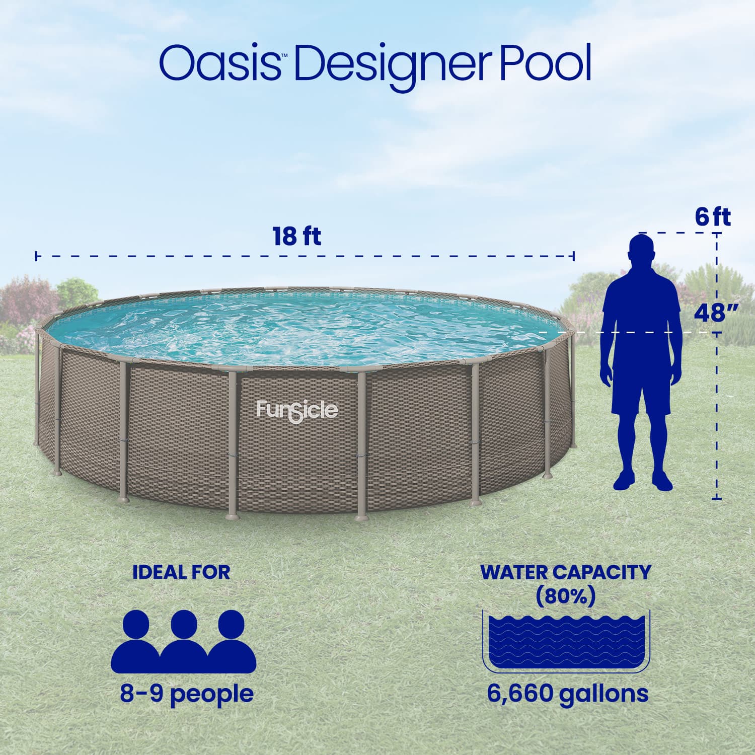 趣味 POOL individuality 2001 No.4 Funsicle 18 ft Oasis Designer Pool - Double Rattan