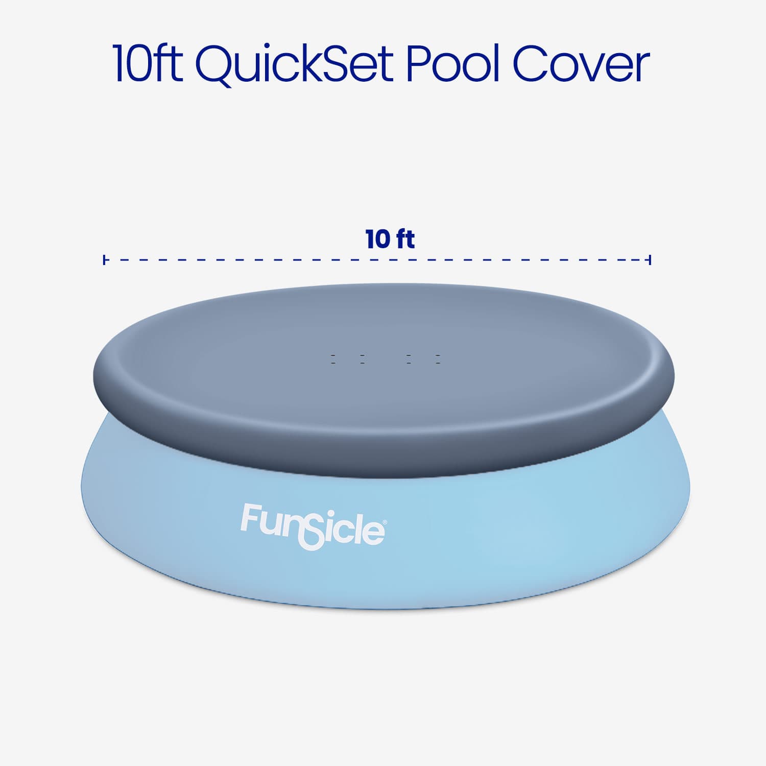 10ft QuickSet Pool Cover with FunSicle branding on a white background