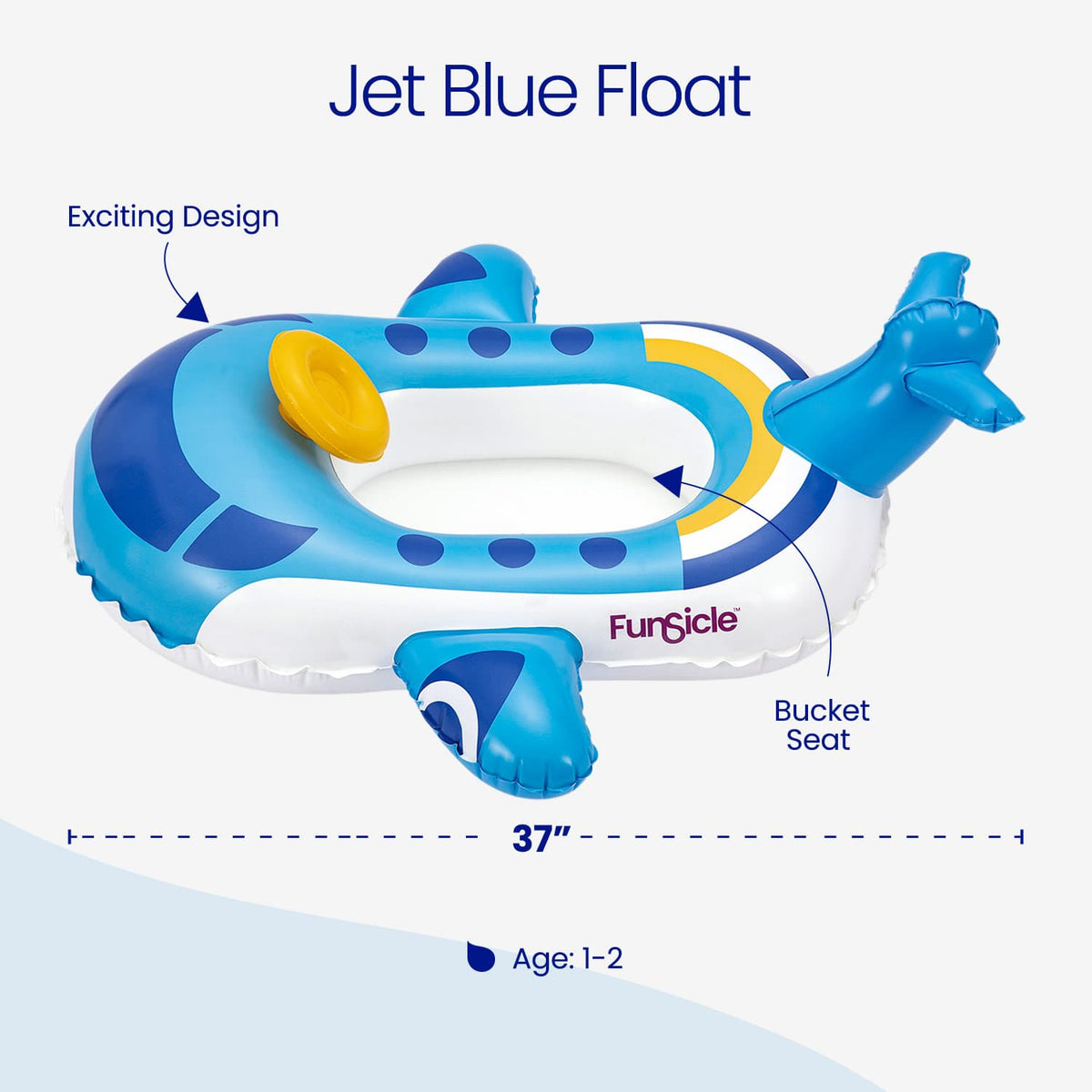 Jet Plane Pool Funsicle Blue Jet Float