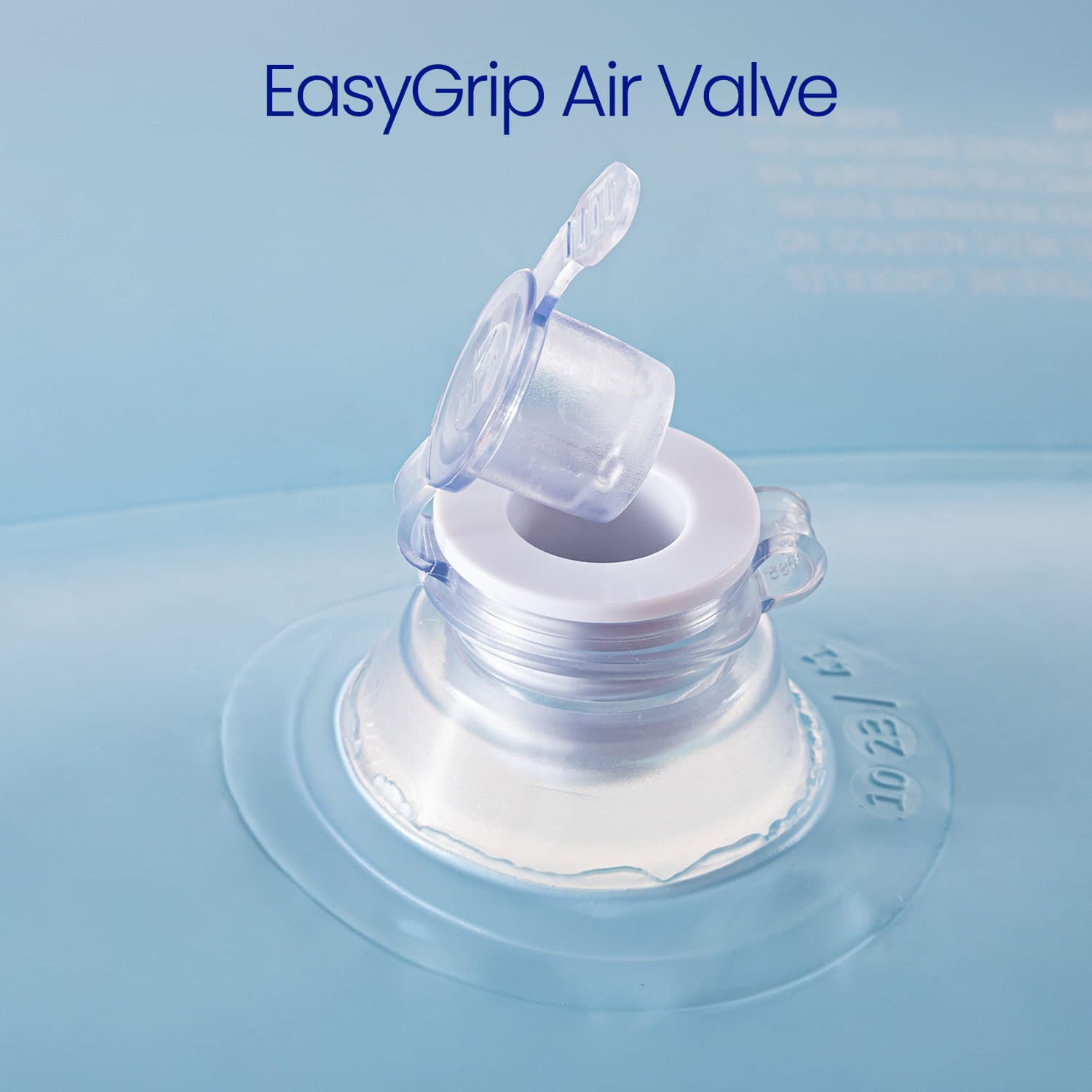 Clear EasyGrip air valve on a blue background with 'EasyGrip Air Valve' text.