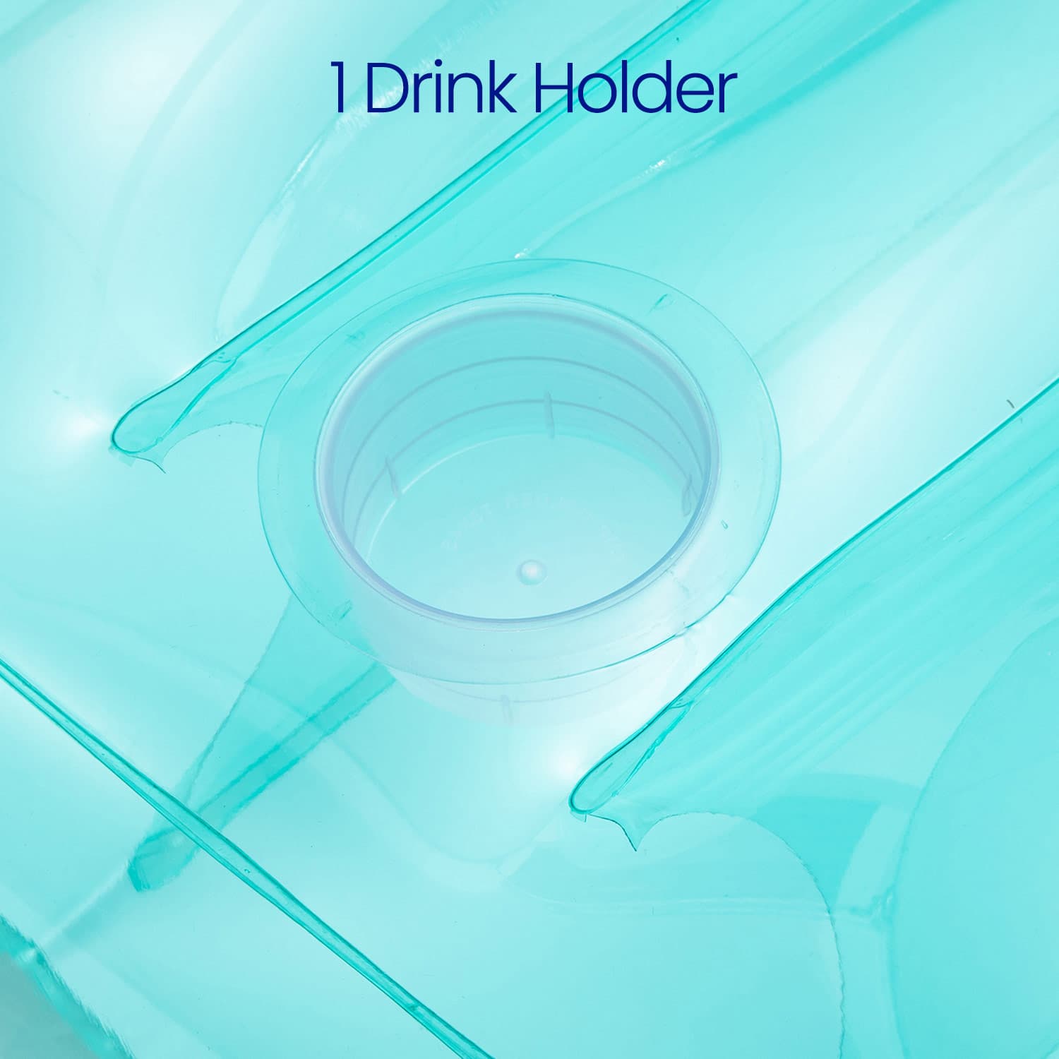 Clear drink holder with text '1 Drink Holder' on a light blue background