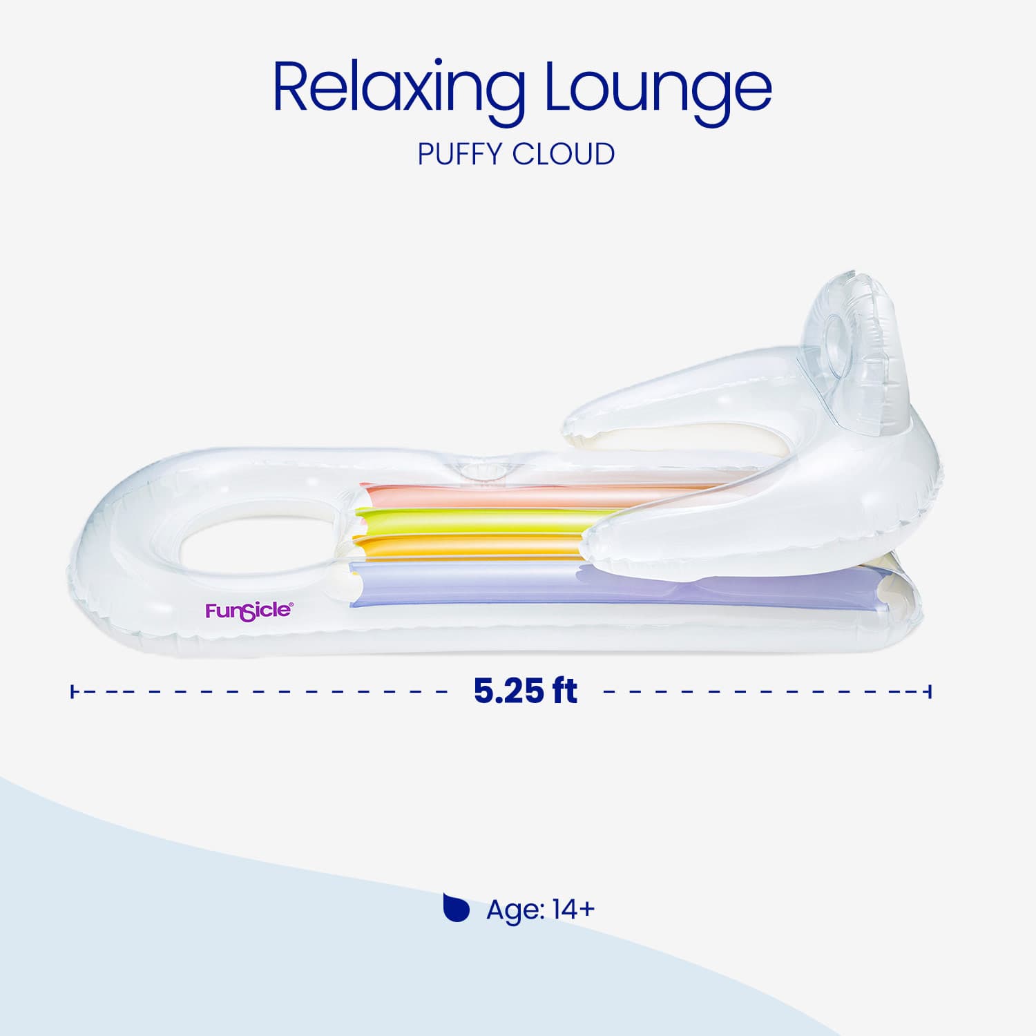 relaxing lounge infographic with dimensions and age
