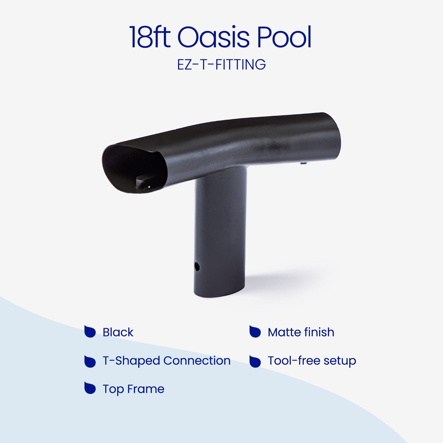 Black EZ-T-Fitting for 18ft Oasis Pool on a white background