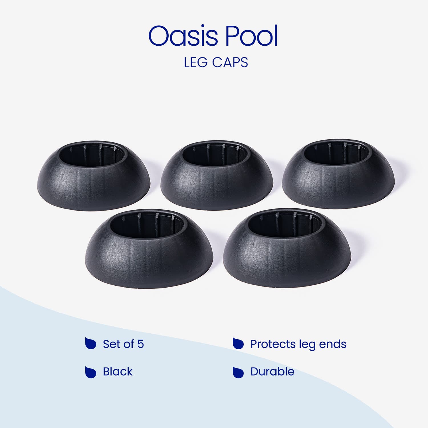 black pool leg caps