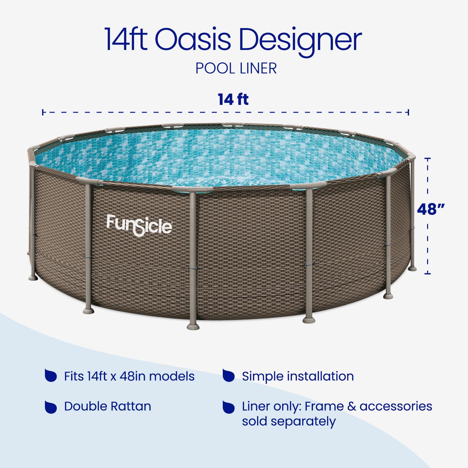 14ft oasis designer pool liner feature highlights and dimensions