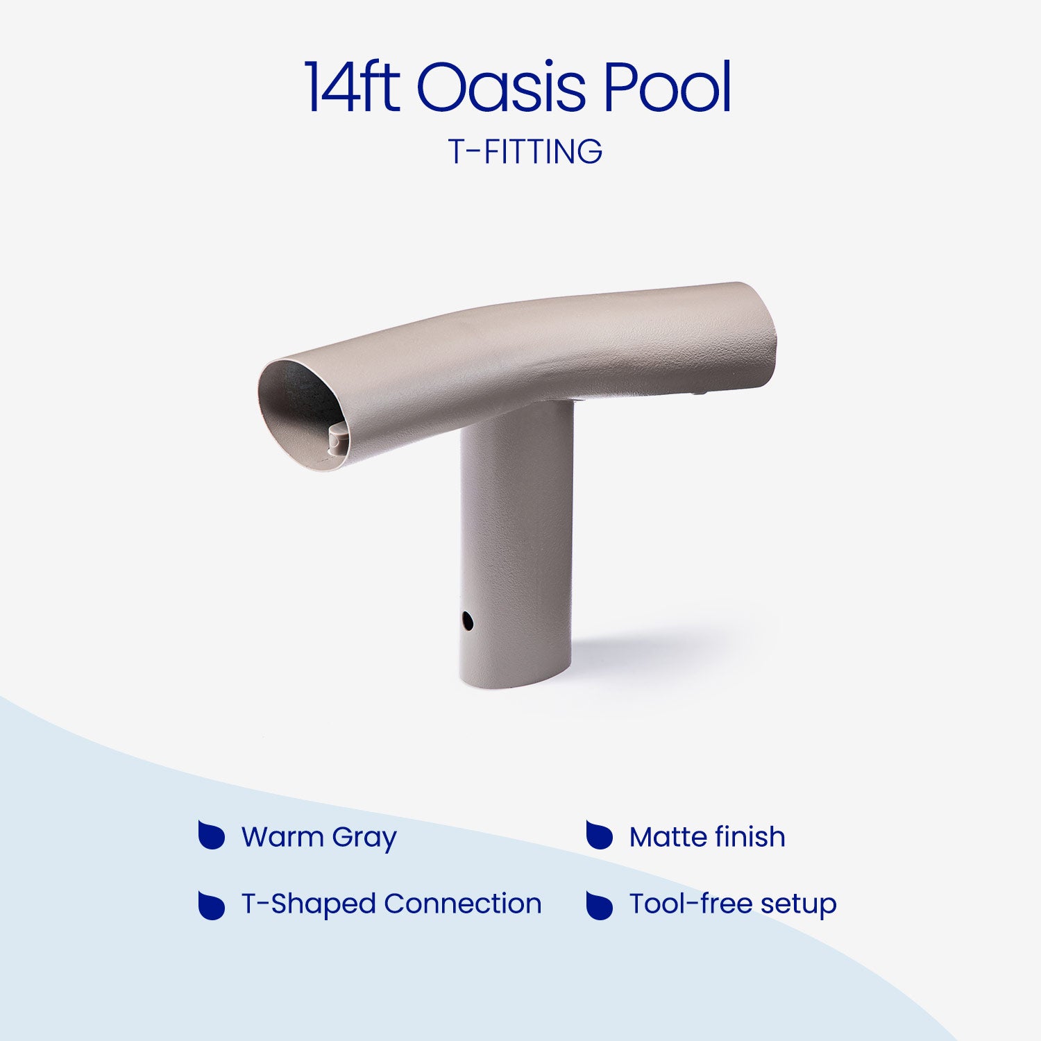 14ft Oasis Pool T-fitting on a white background with product details.