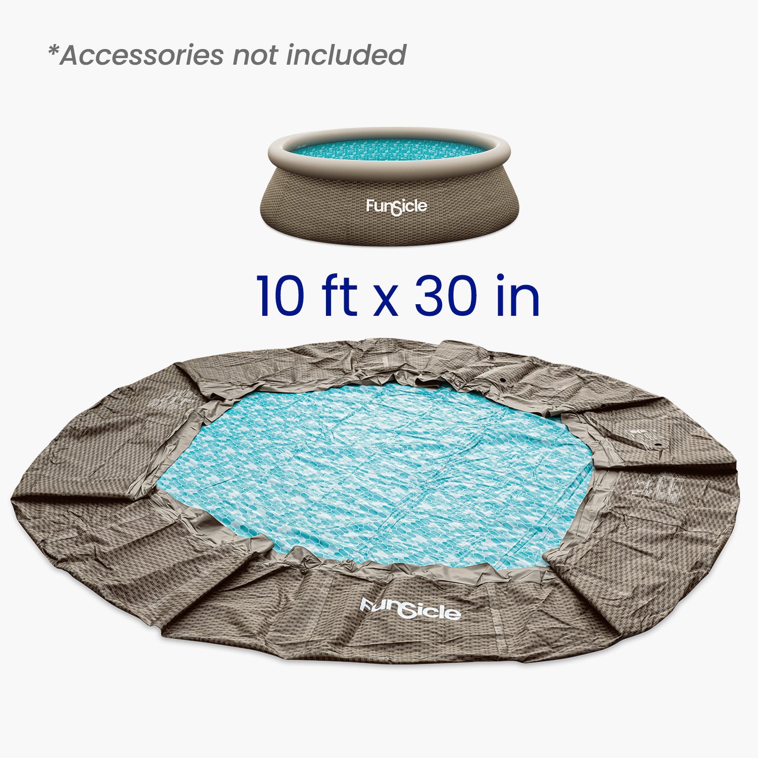pool liner with dimensions on white background