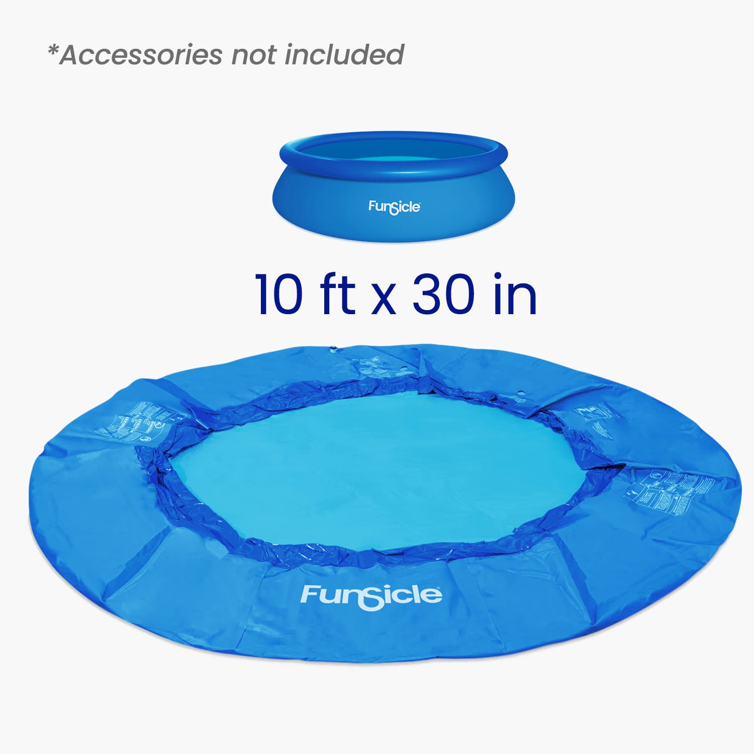 blue pool liner on white background