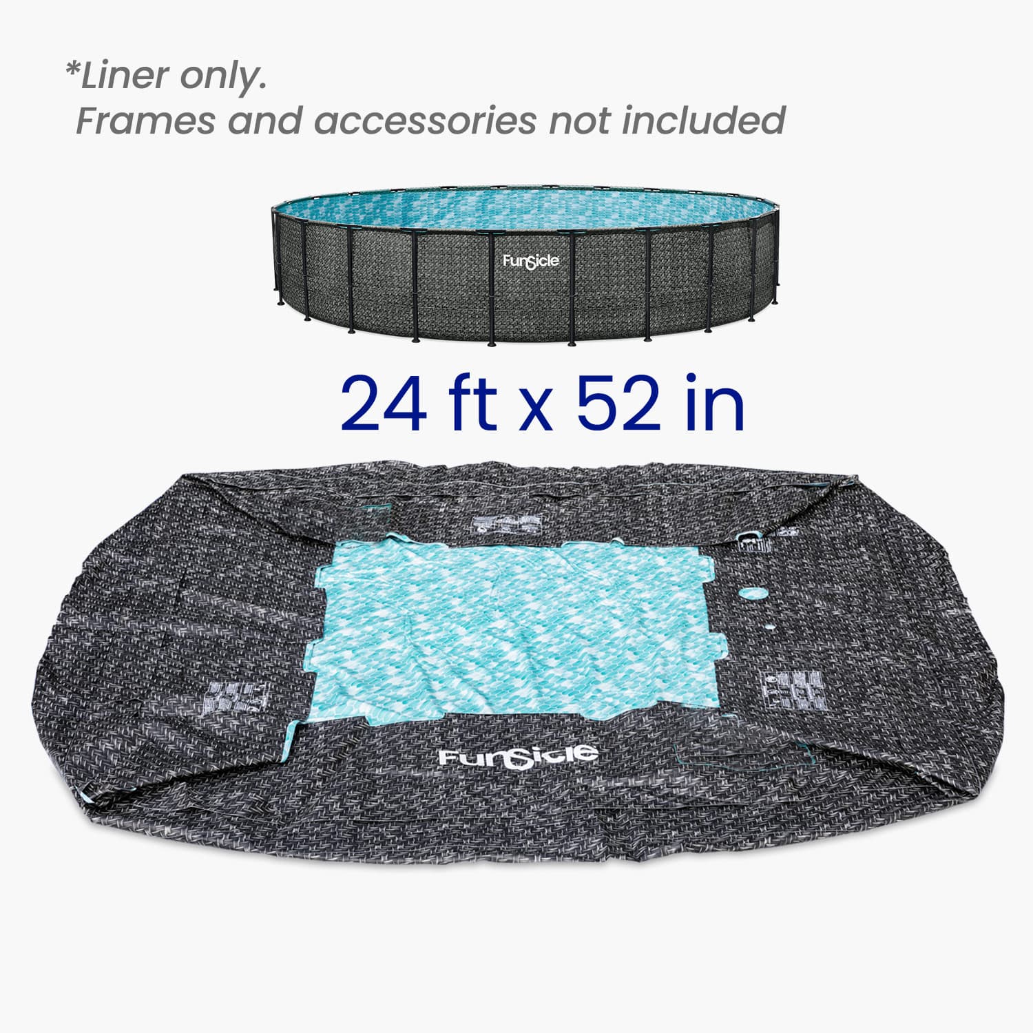 Pool liner with dimensions 24 ft x 52 in, displayed on a white background.
