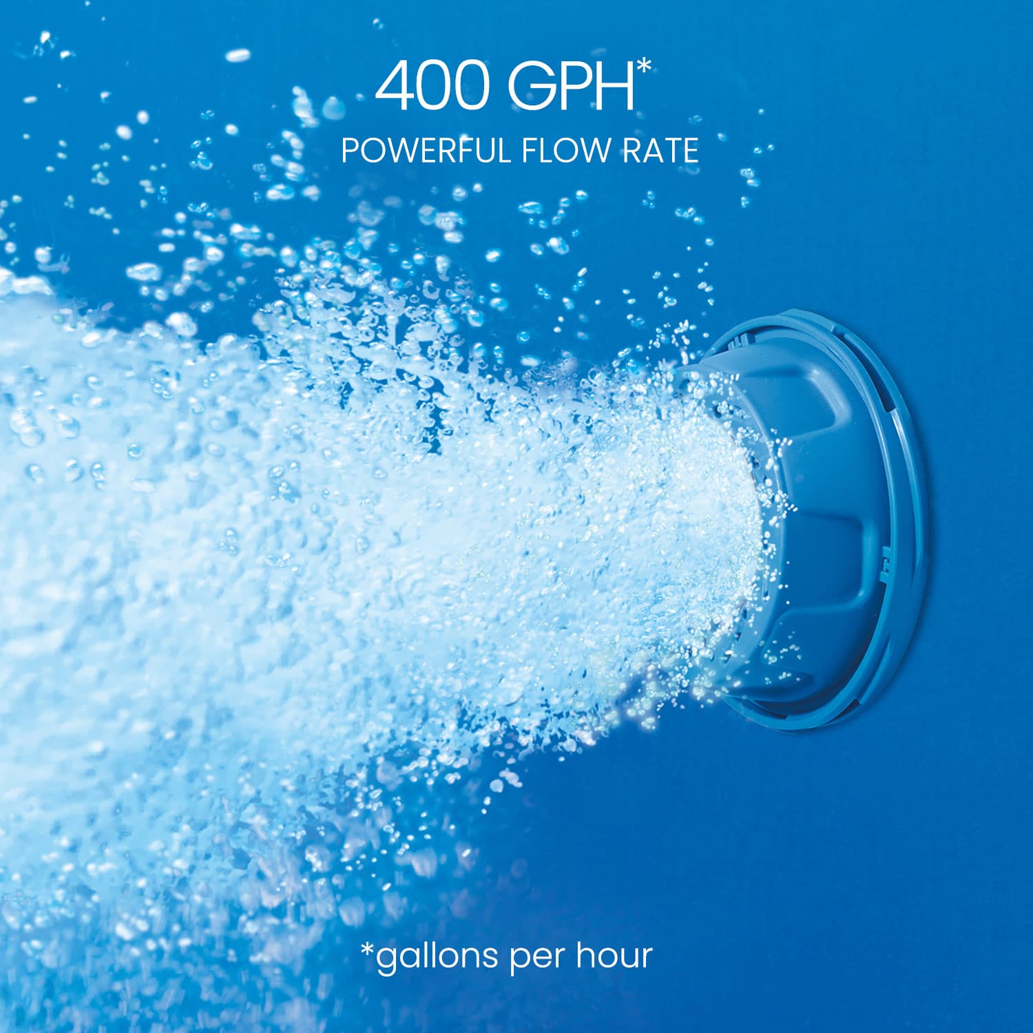 400 GPH Powerful Flow Rate