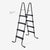 Black ladder with a removable step on a white background