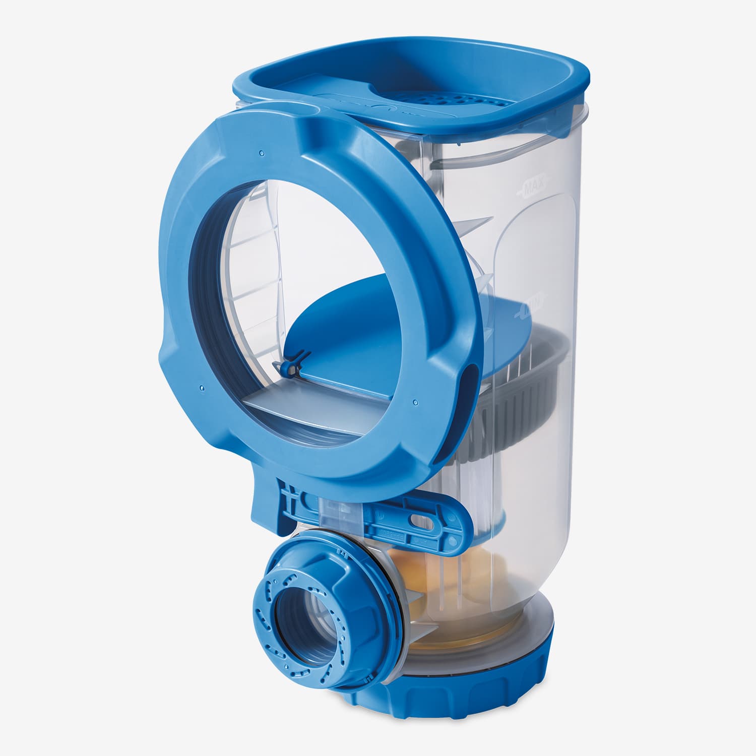 Funsicle FiltraBoost 400S Pool Pump with AutoSkimmer back view on a white background