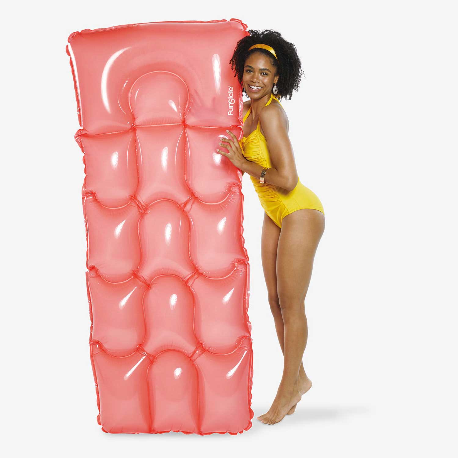 a model standing with Funsicle Cloud Escape Mat