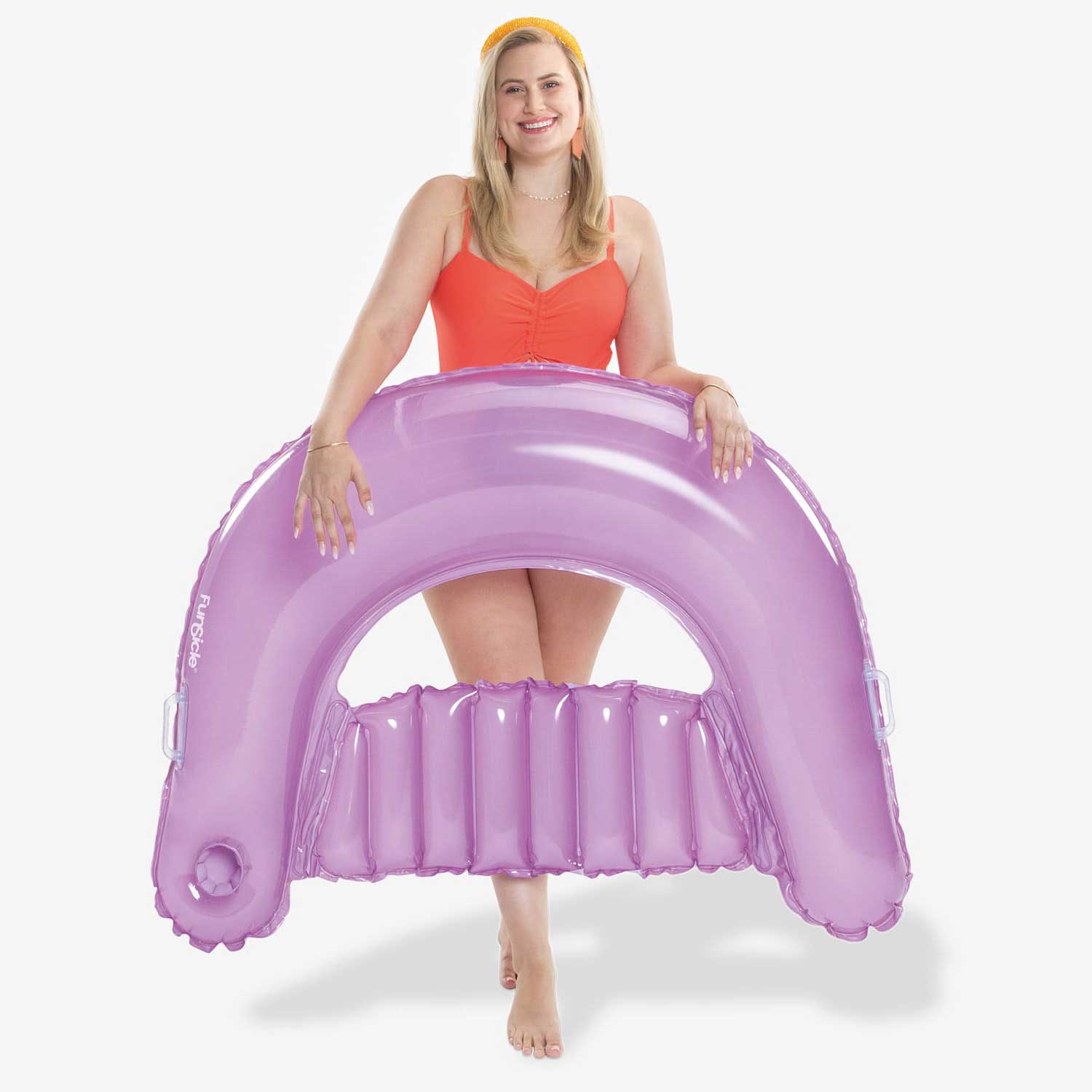 a model holding Funsicle Chill-Out Chair