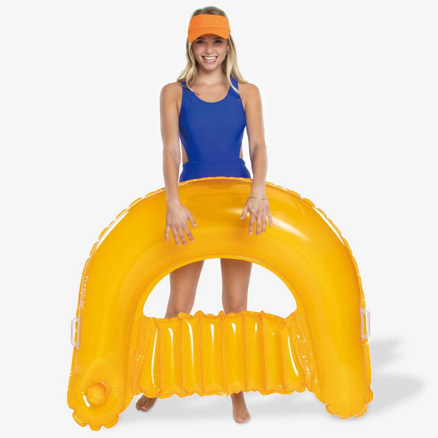 a model holding Funsicle Chill-Out Chair