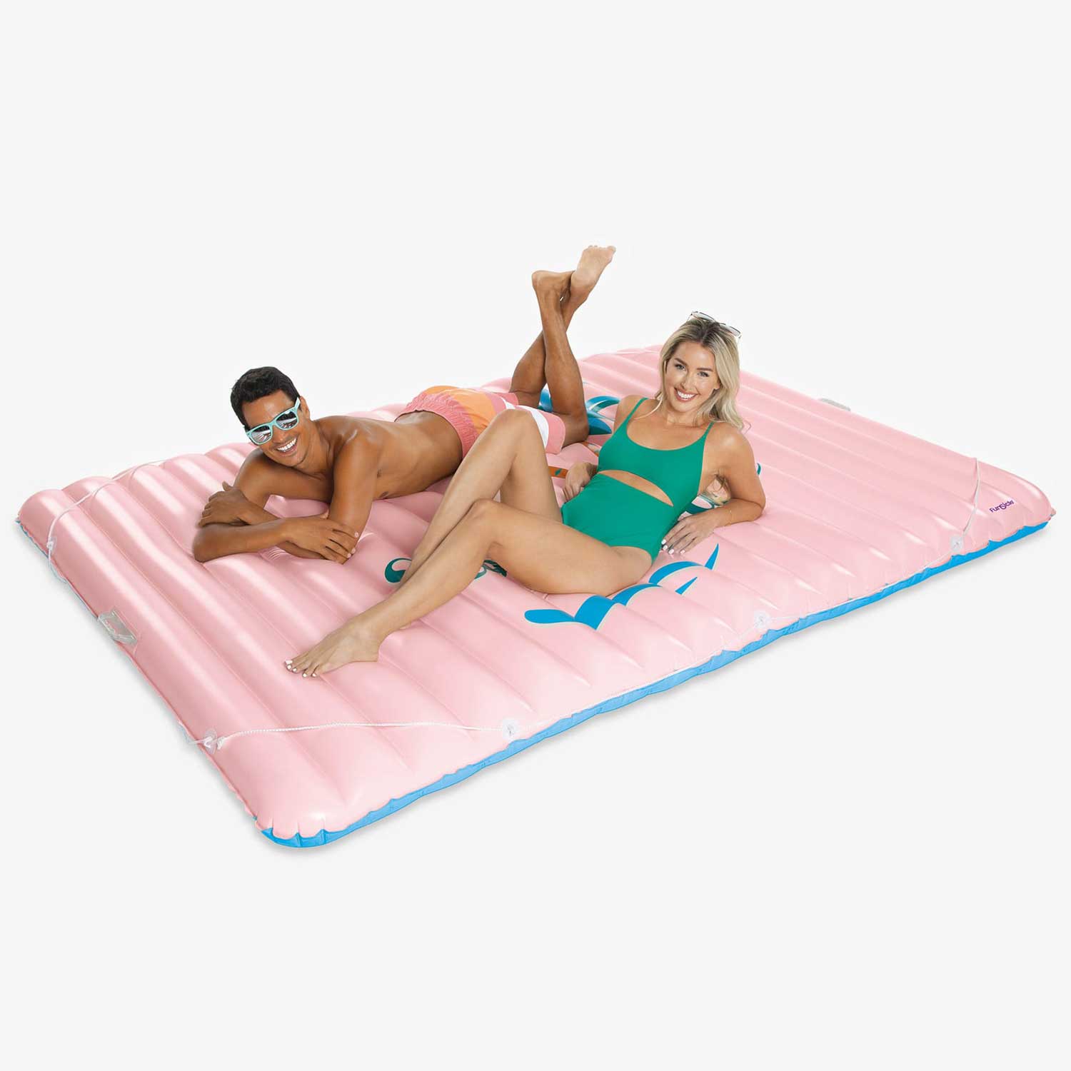 models lounging on Funsicle Float in Paradise Mat